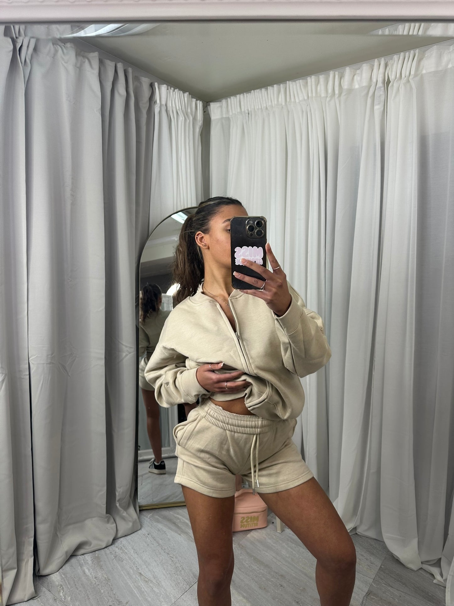 Bomber jacket and shorts set