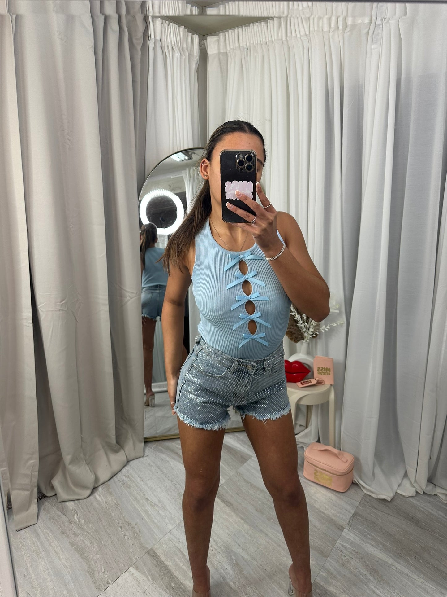 Diamante stretchy shorts