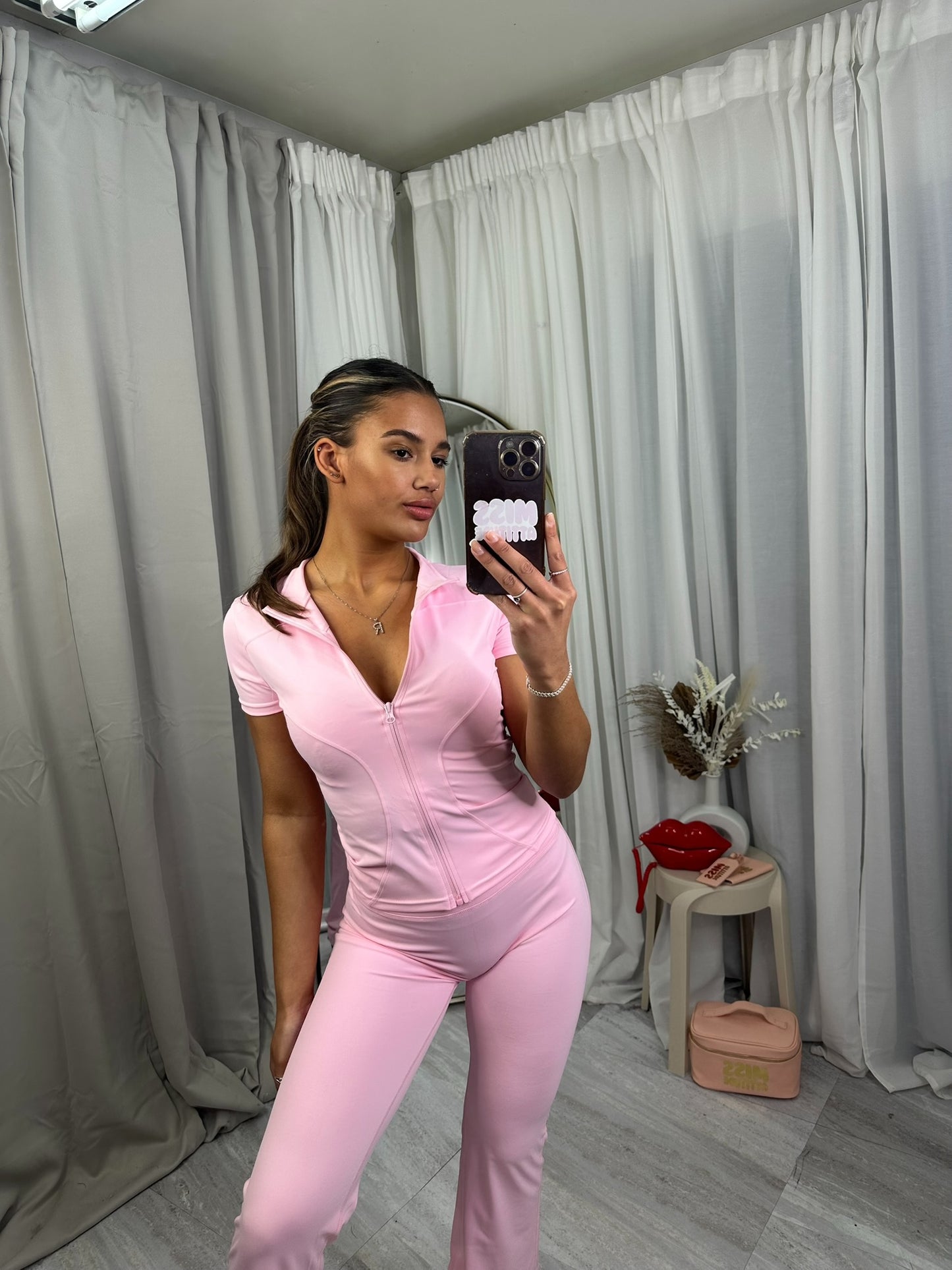 Short sleeve sculpting gym jacket and flares 3389
