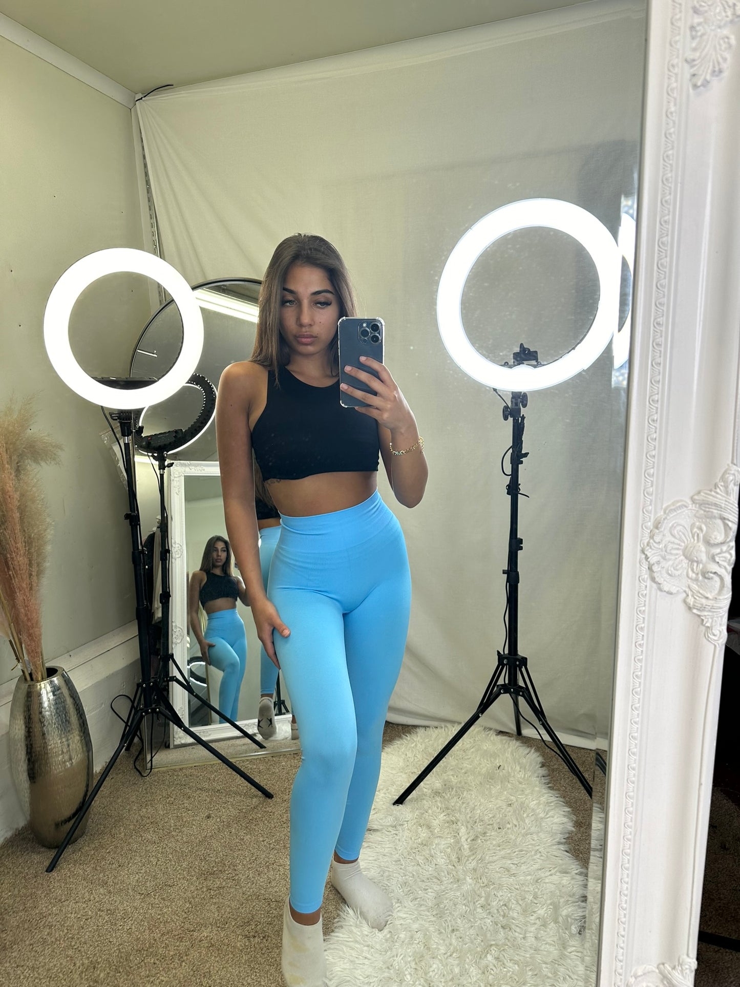 Amy scrunch bum ribbed high waist leggings gym active wear bottoms