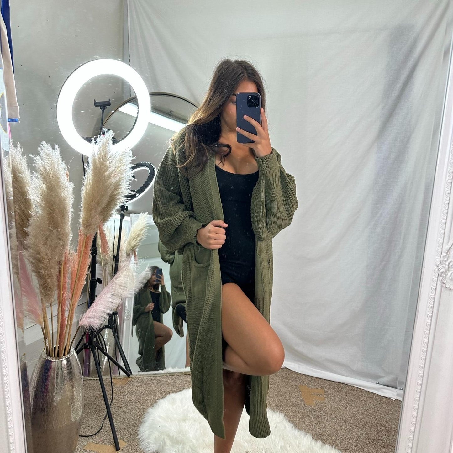 Thea long balloon sleeved cardigan