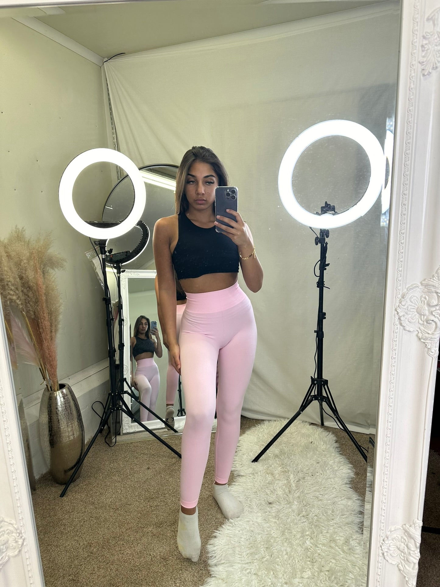 Amy scrunch bum ribbed high waist leggings gym active wear bottoms