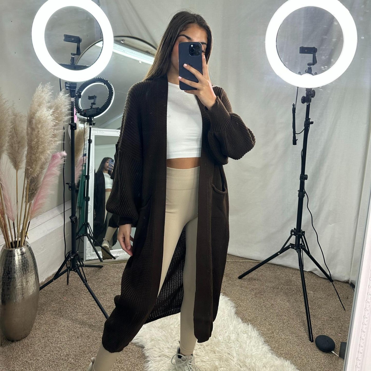 Thea long balloon sleeved cardigan