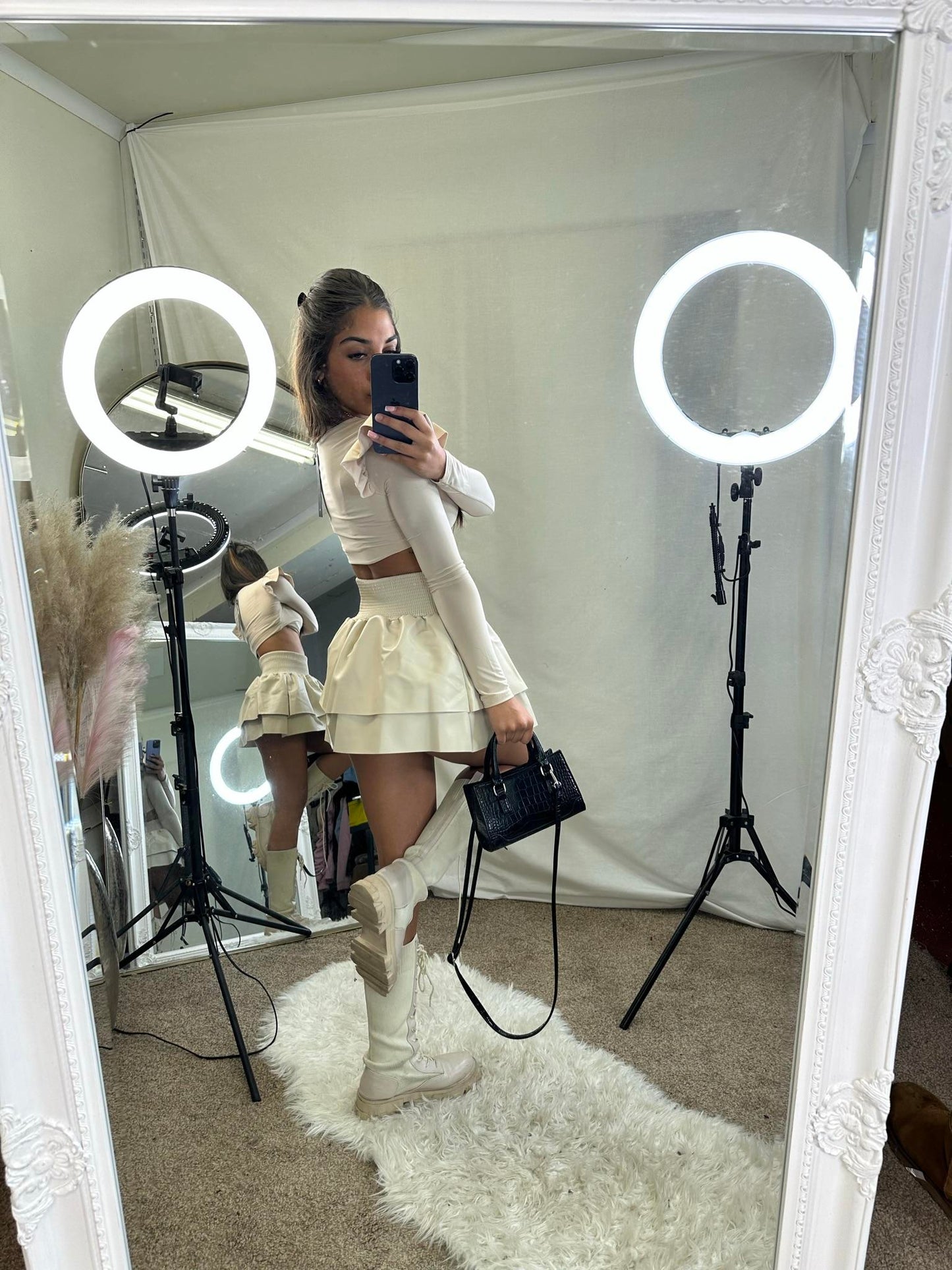 number 3 womans Frilled hem Ra Ra high waist skirts