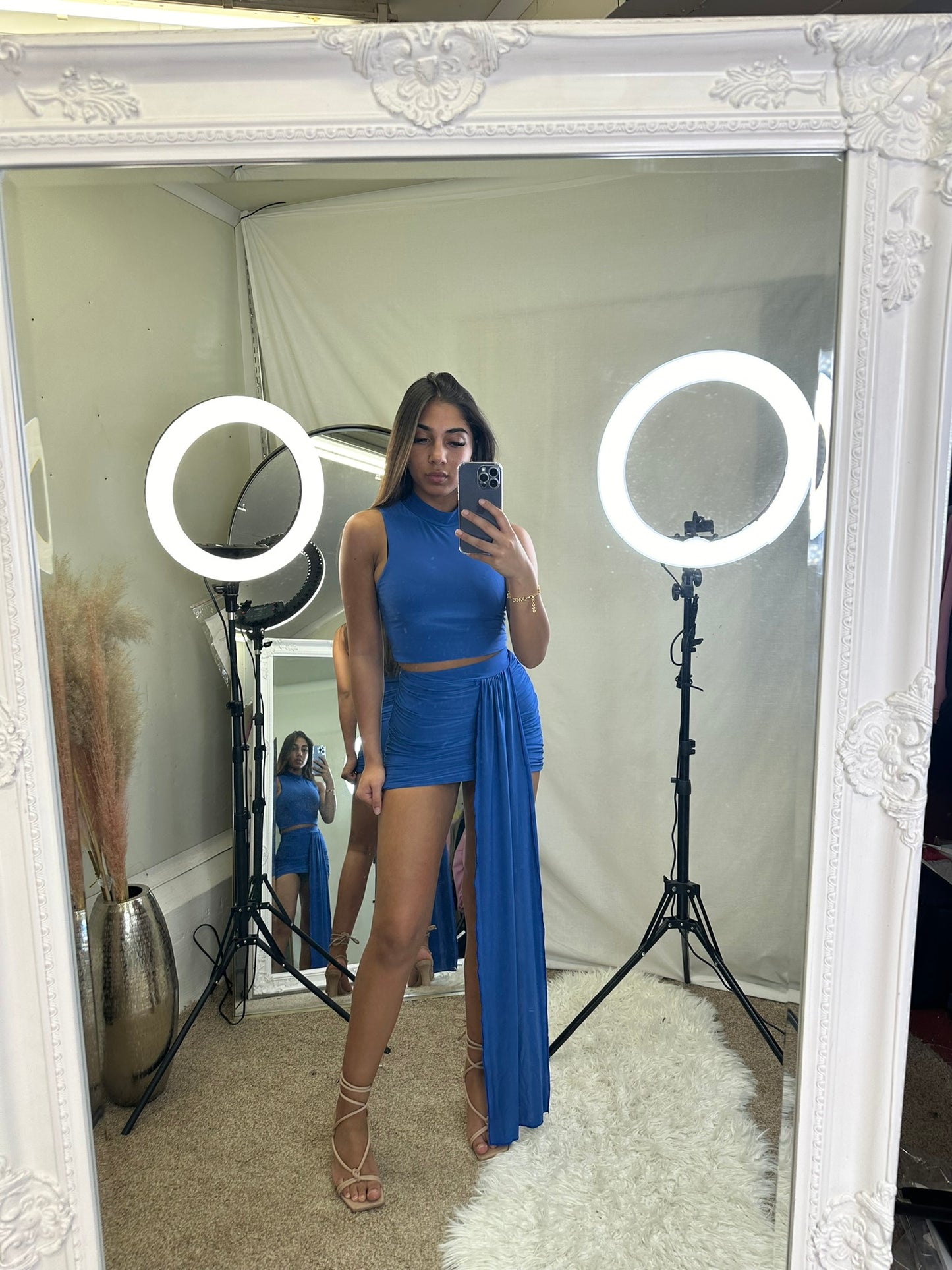 drape high neck sleeveless co-ord 2081