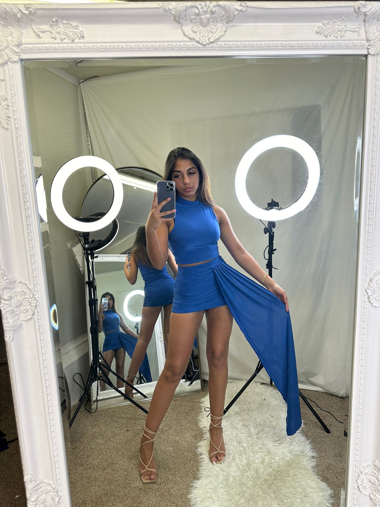 drape high neck sleeveless co-ord 2081