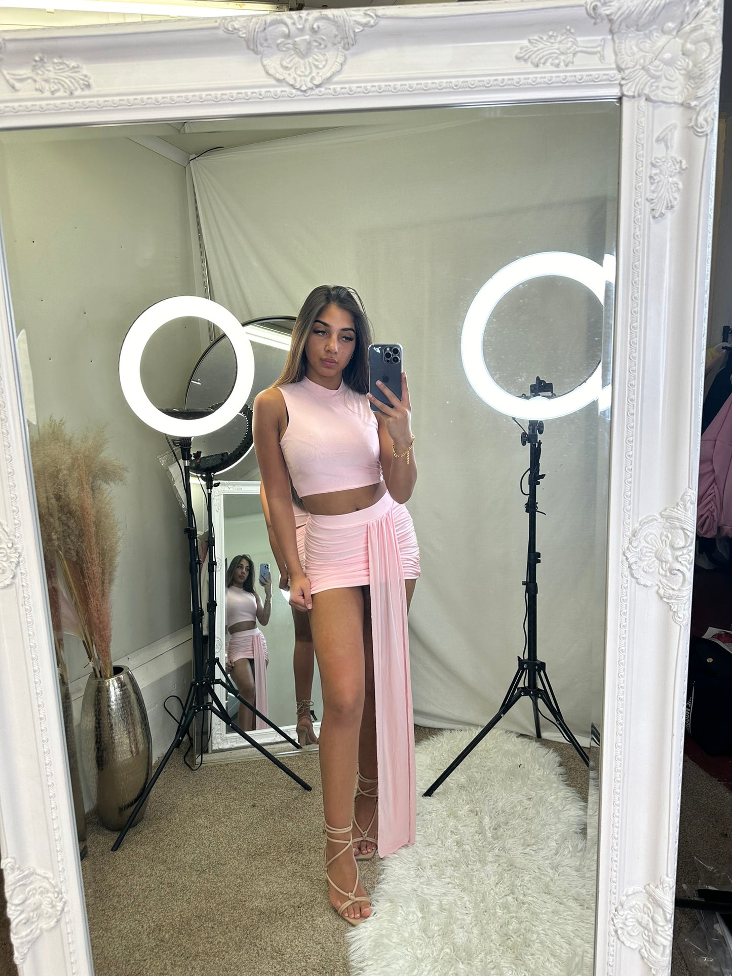 drape high neck sleeveless co-ord 2081