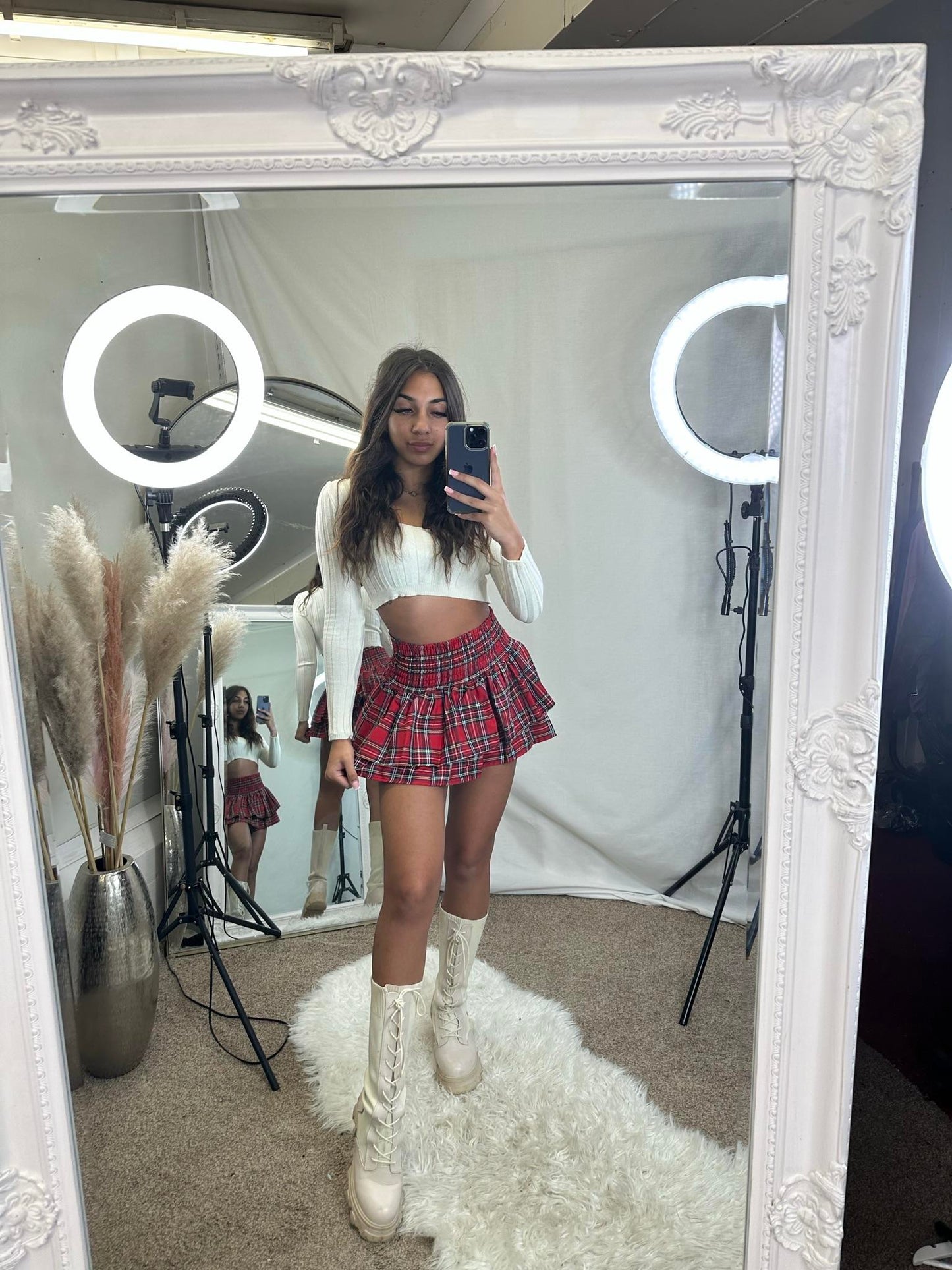 number 3 womans Frilled hem Ra Ra high waist skirts