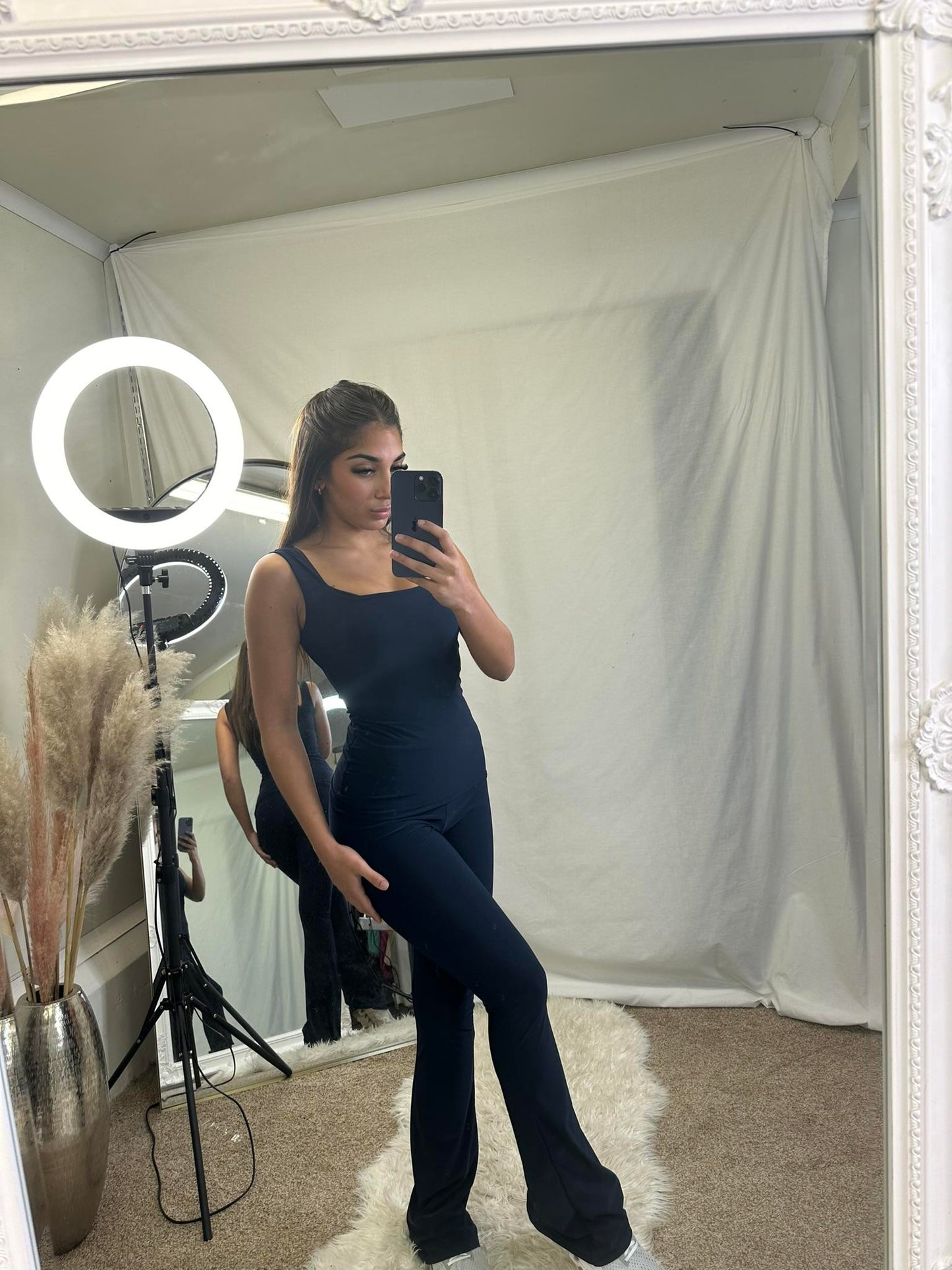 Sleeveless top and trouser lounge wear set 3021