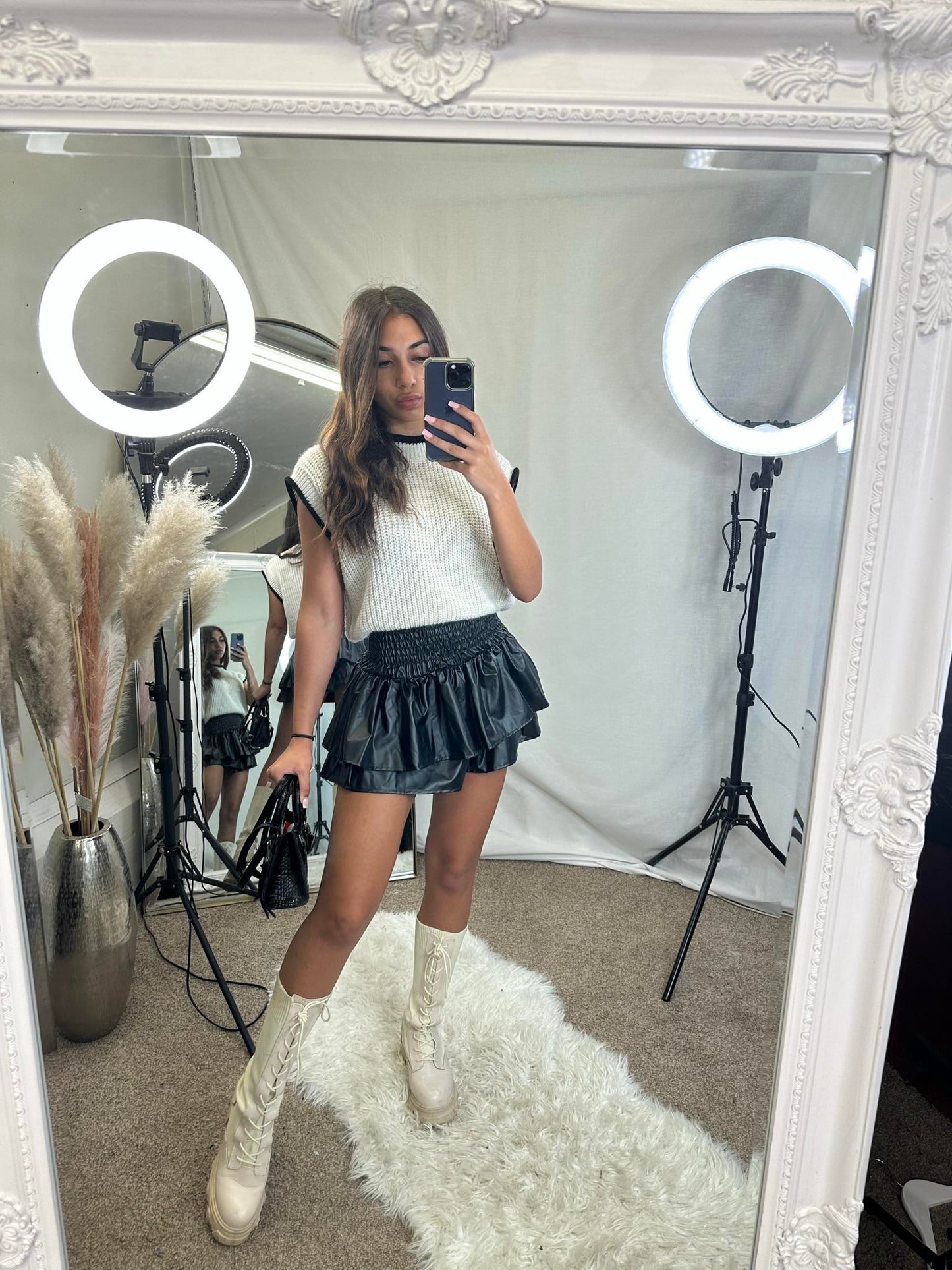 number 3 womans Frilled hem Ra Ra high waist skirts