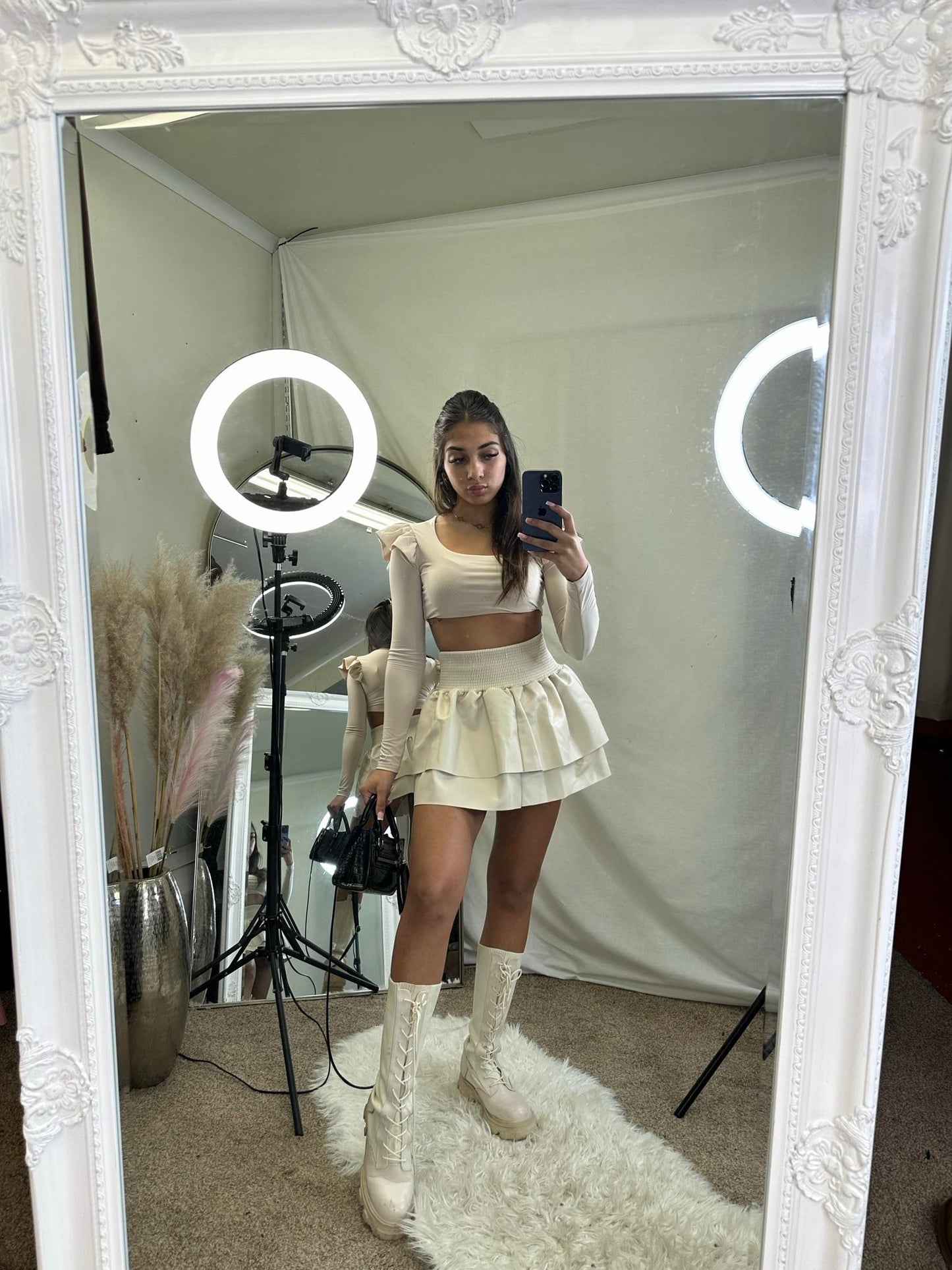 number 3 womans Frilled hem Ra Ra high waist skirts