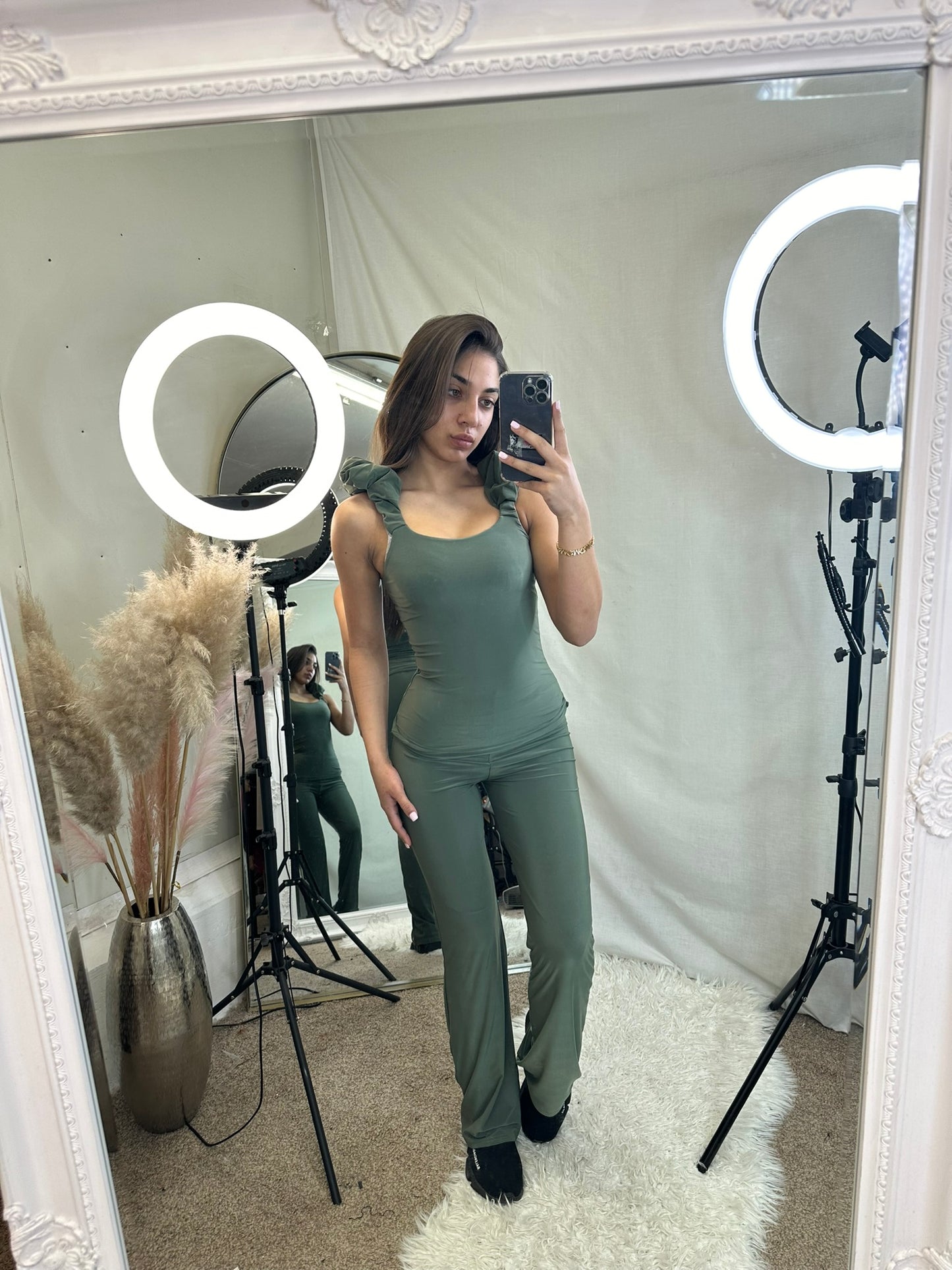 frilled sleeveless loungewear set 5098