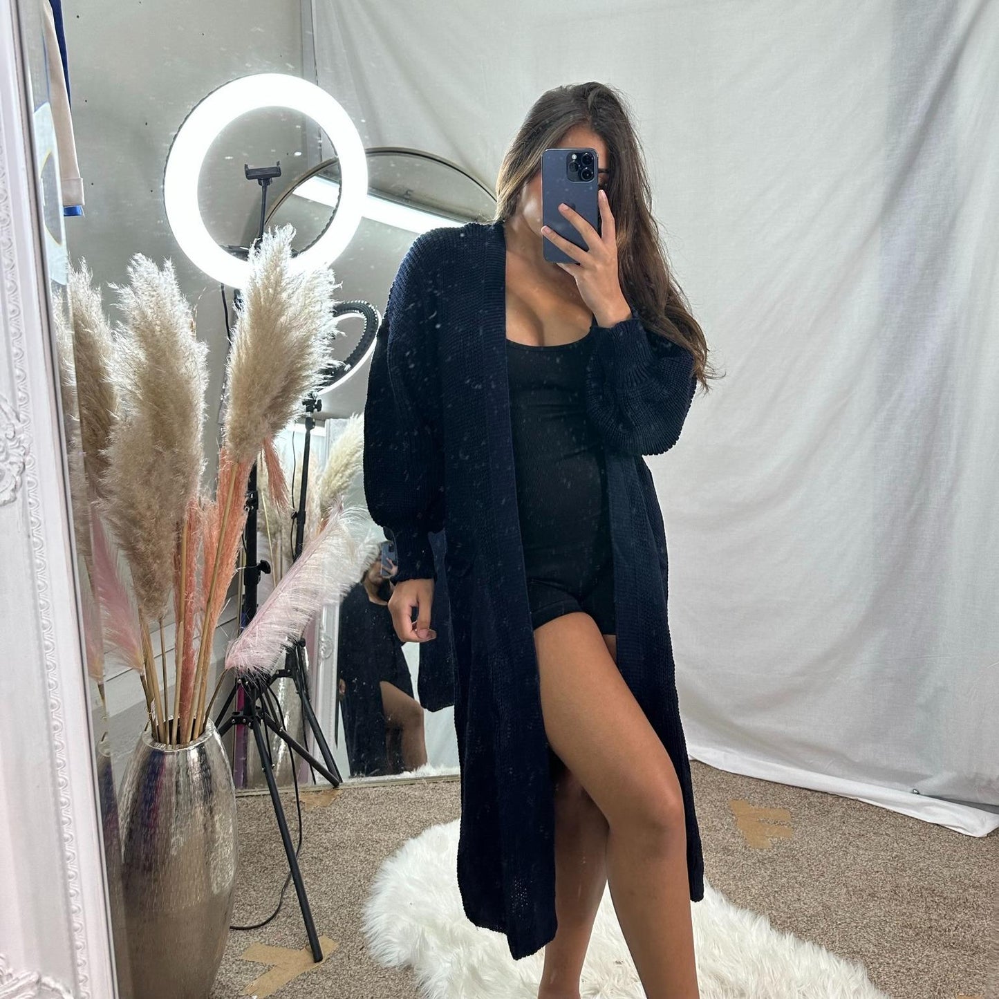 Thea long balloon sleeved cardigan