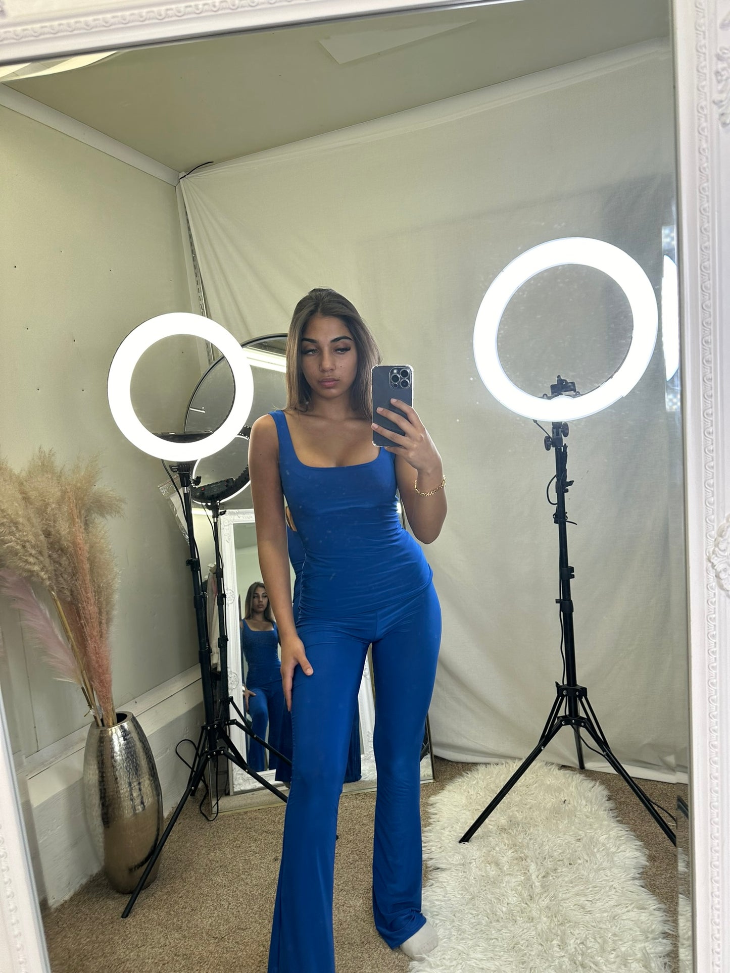 Sleeveless top and trouser lounge wear set 3021
