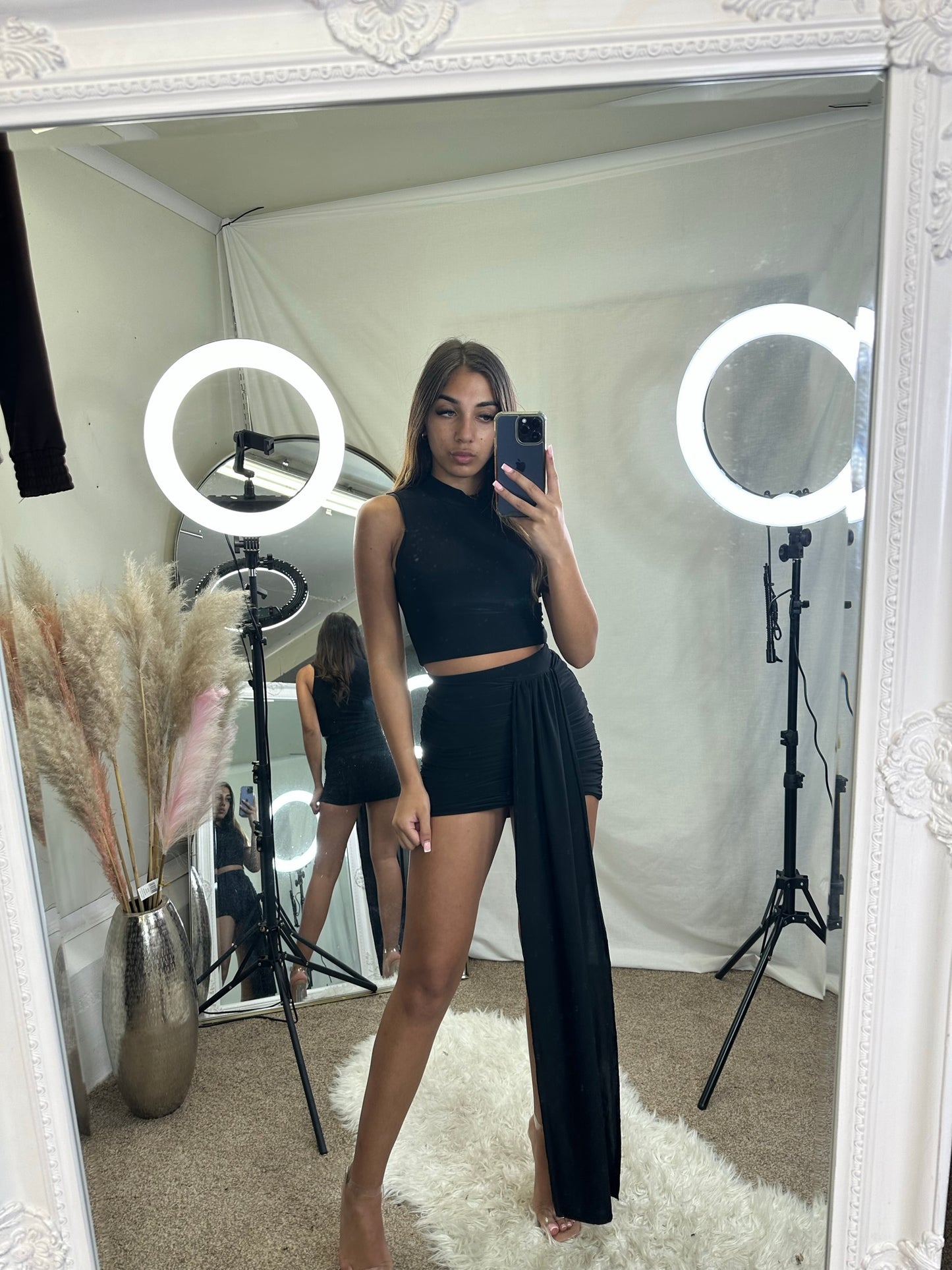 drape high neck sleeveless co-ord 2081