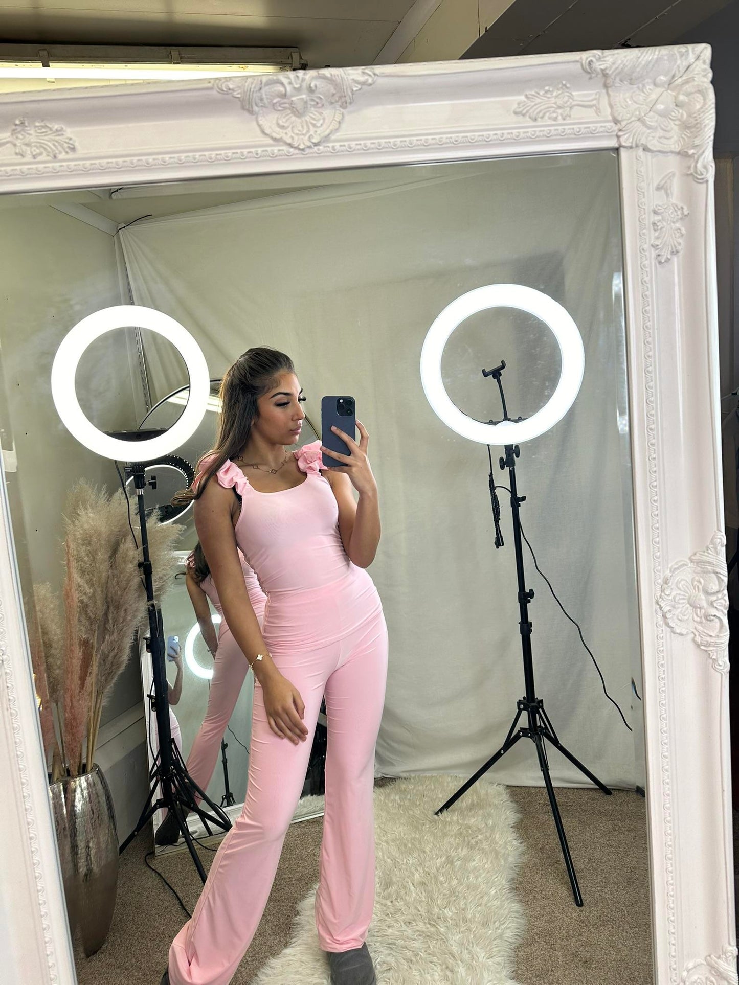 frilled sleeveless loungewear set 5098