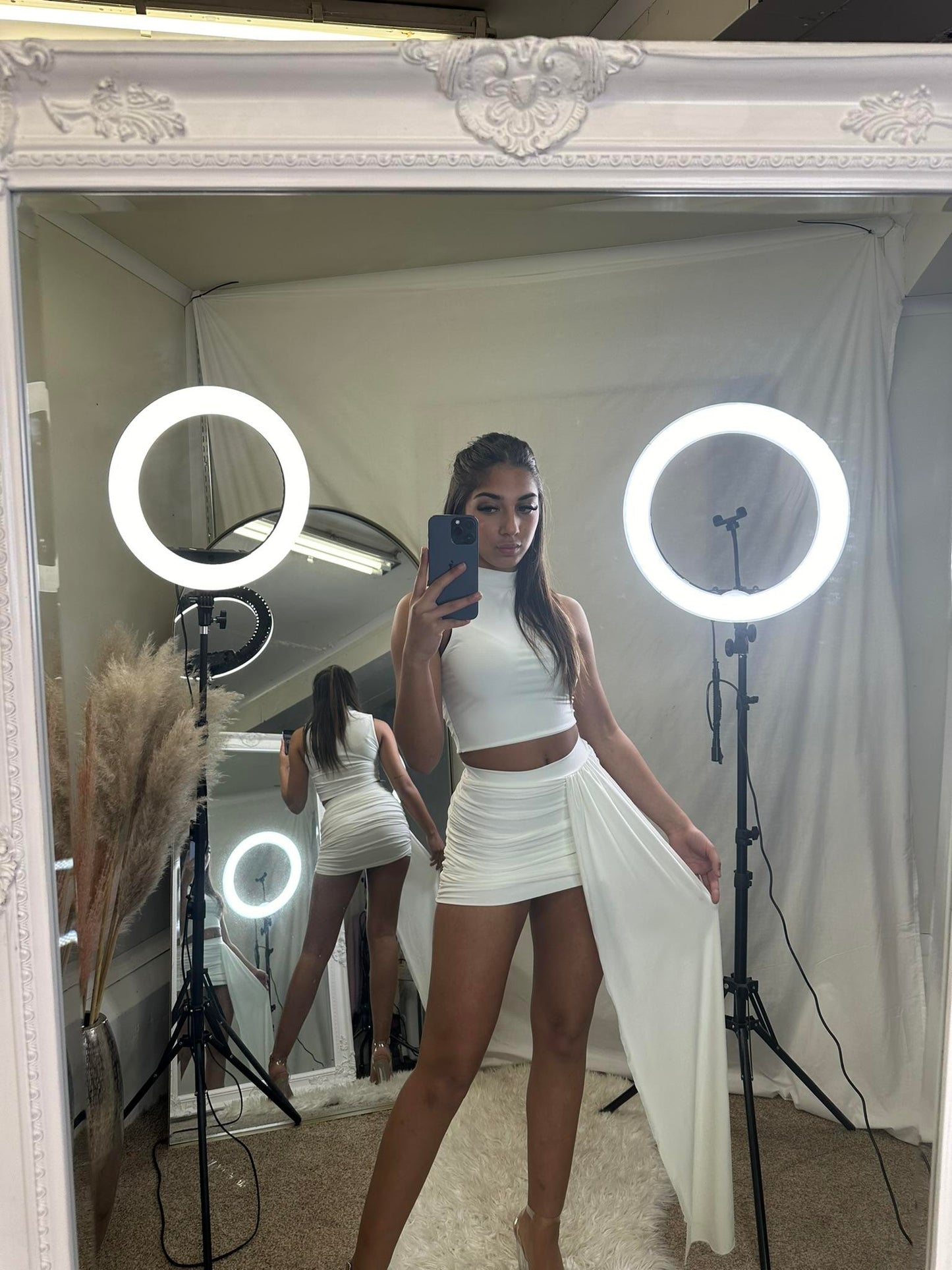 drape high neck sleeveless co-ord 2081