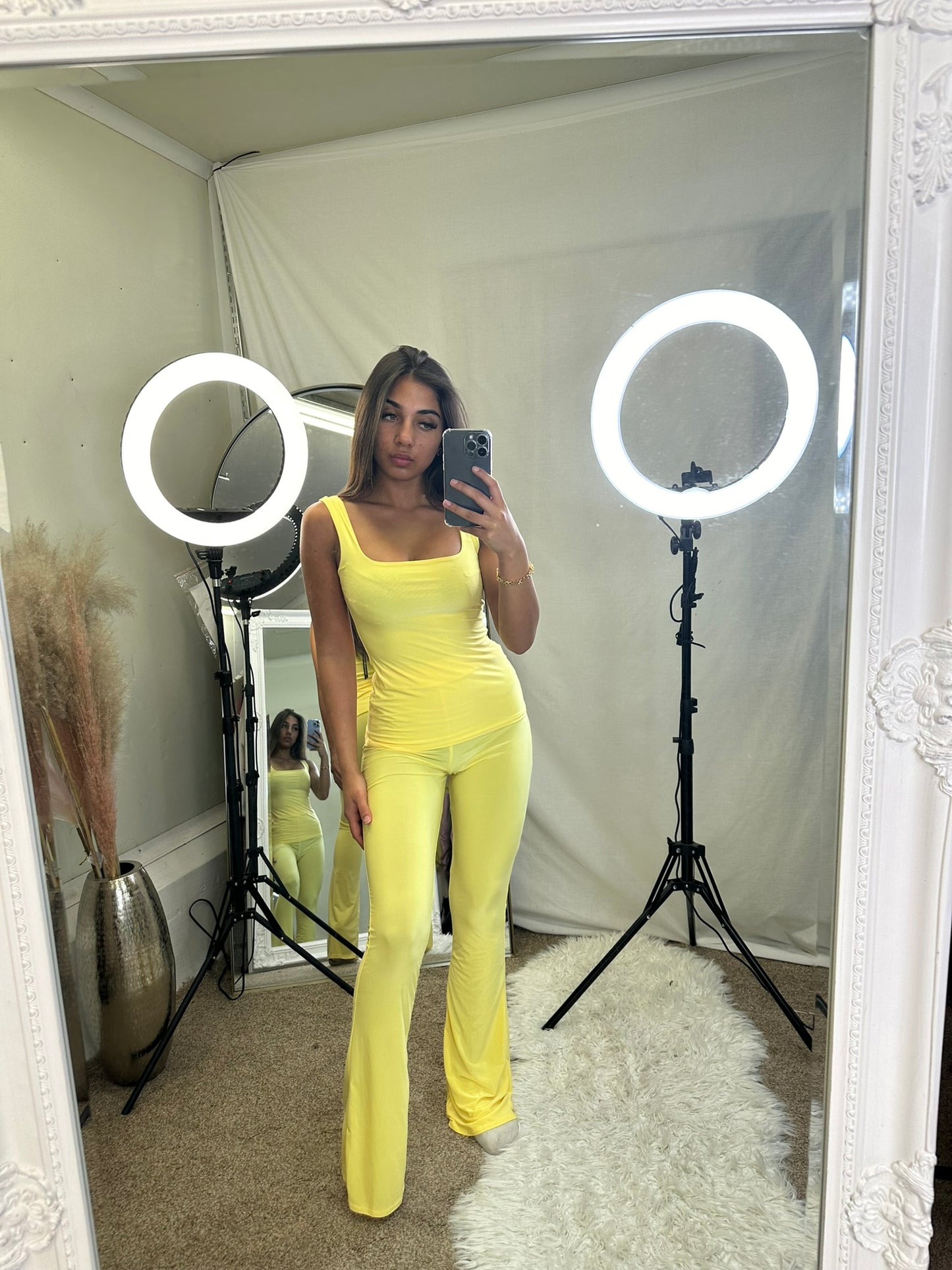 Sleeveless top and trouser lounge wear set 3021