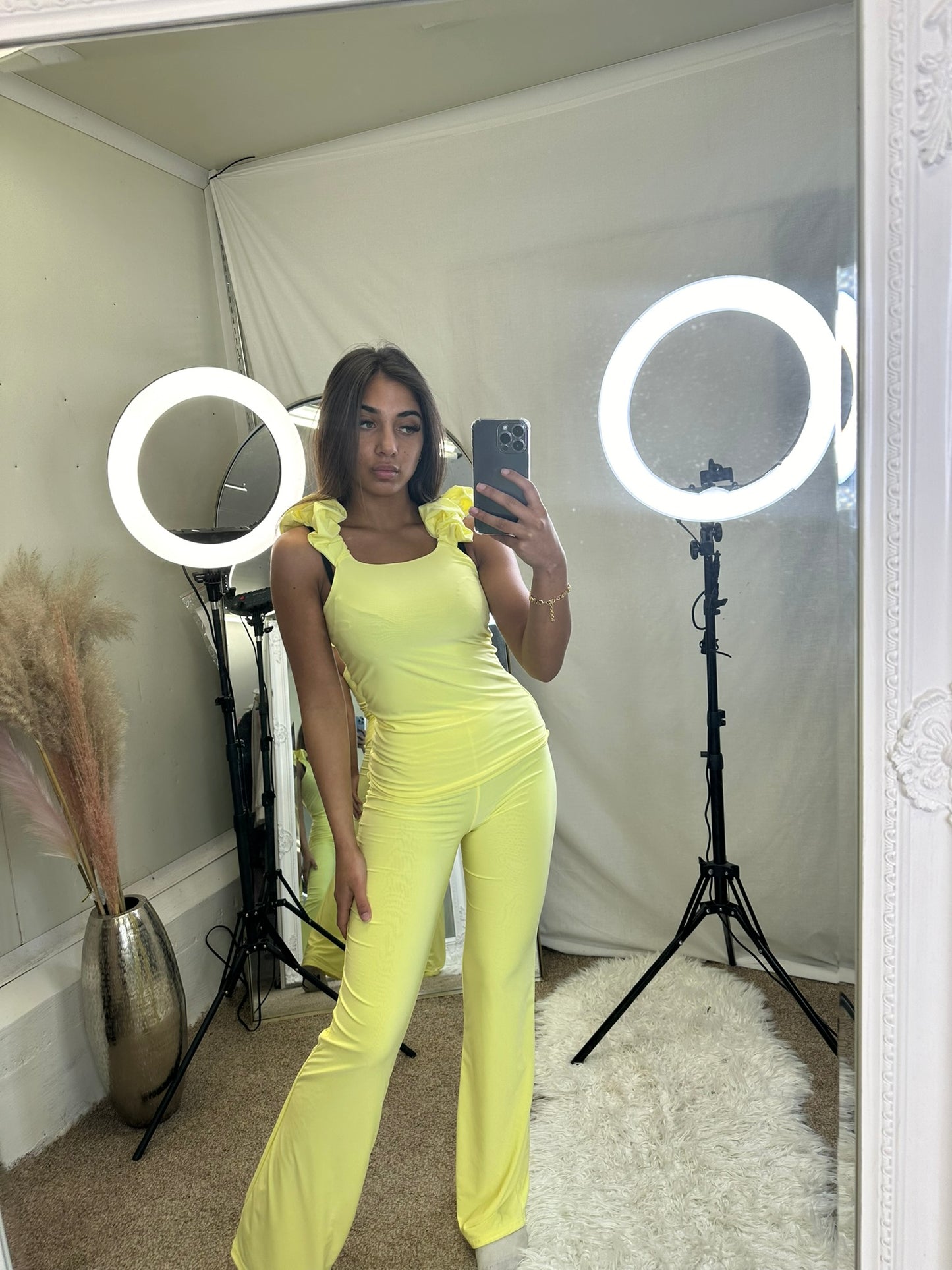 frilled sleeveless loungewear set 5098