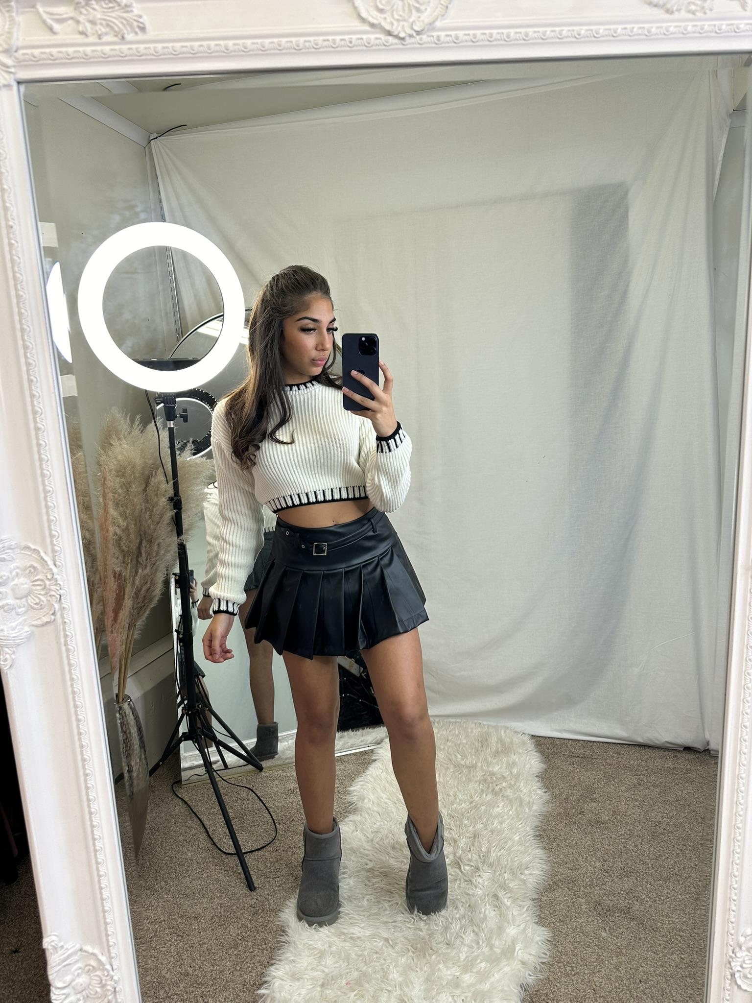 Grace Faux Leather Skort -2020