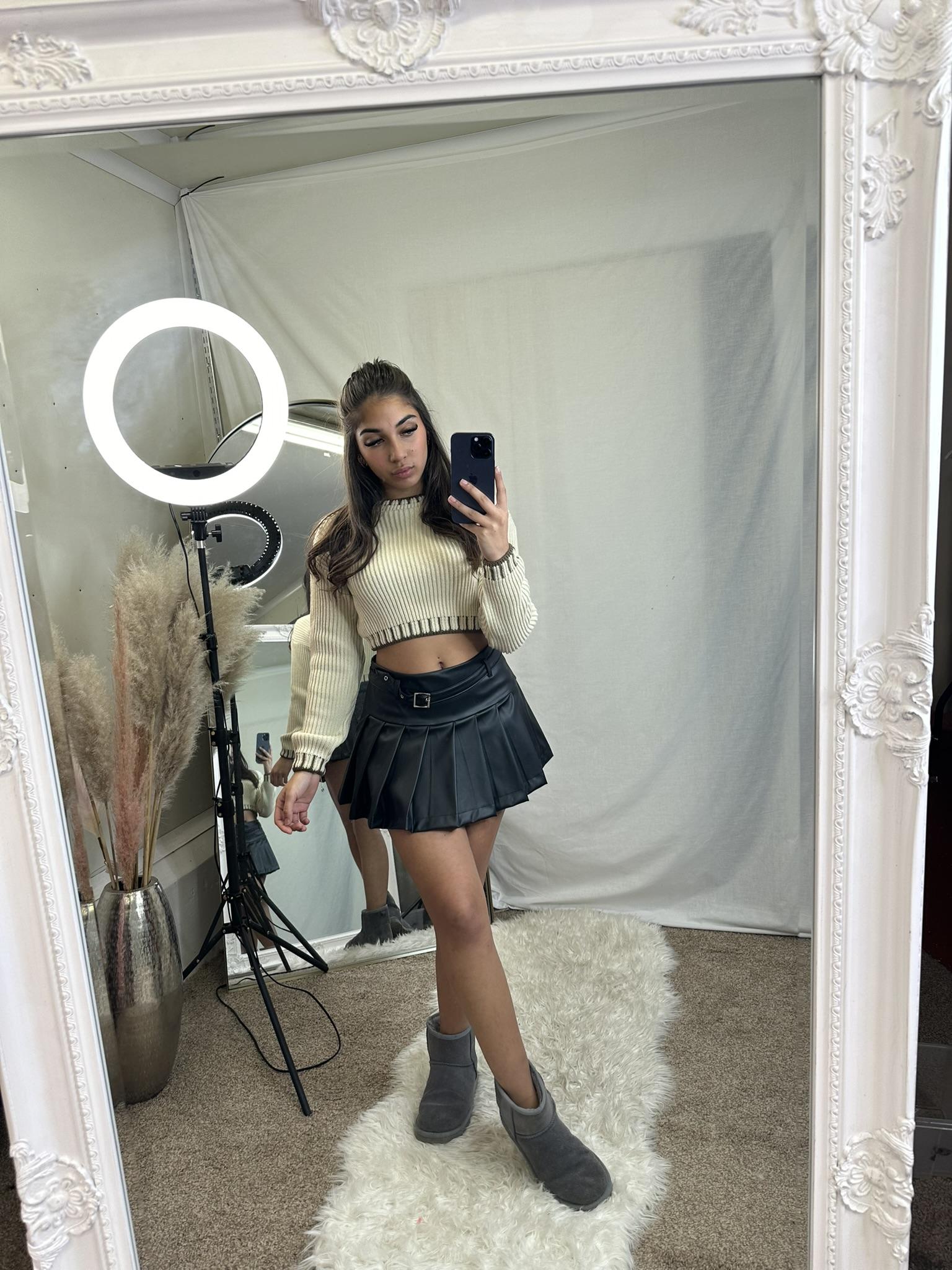 Grace Faux Leather Skort -2020