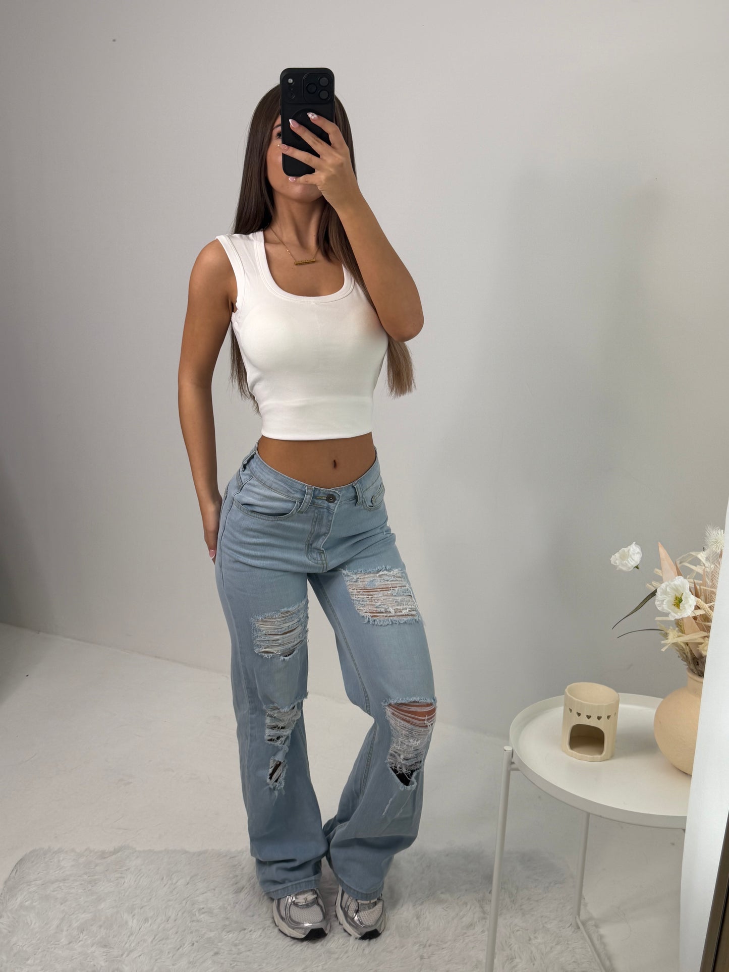 Ruby vest with built in bra soft touch fabric WHITE