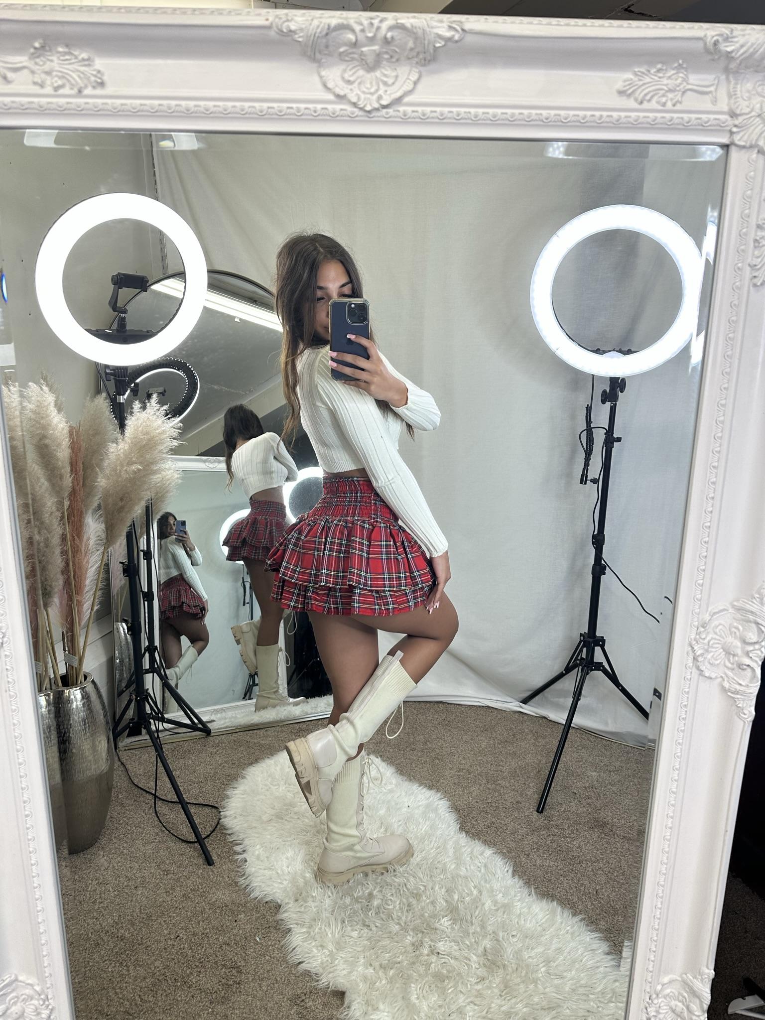 number 3 womans Frilled hem Ra Ra high waist skirts