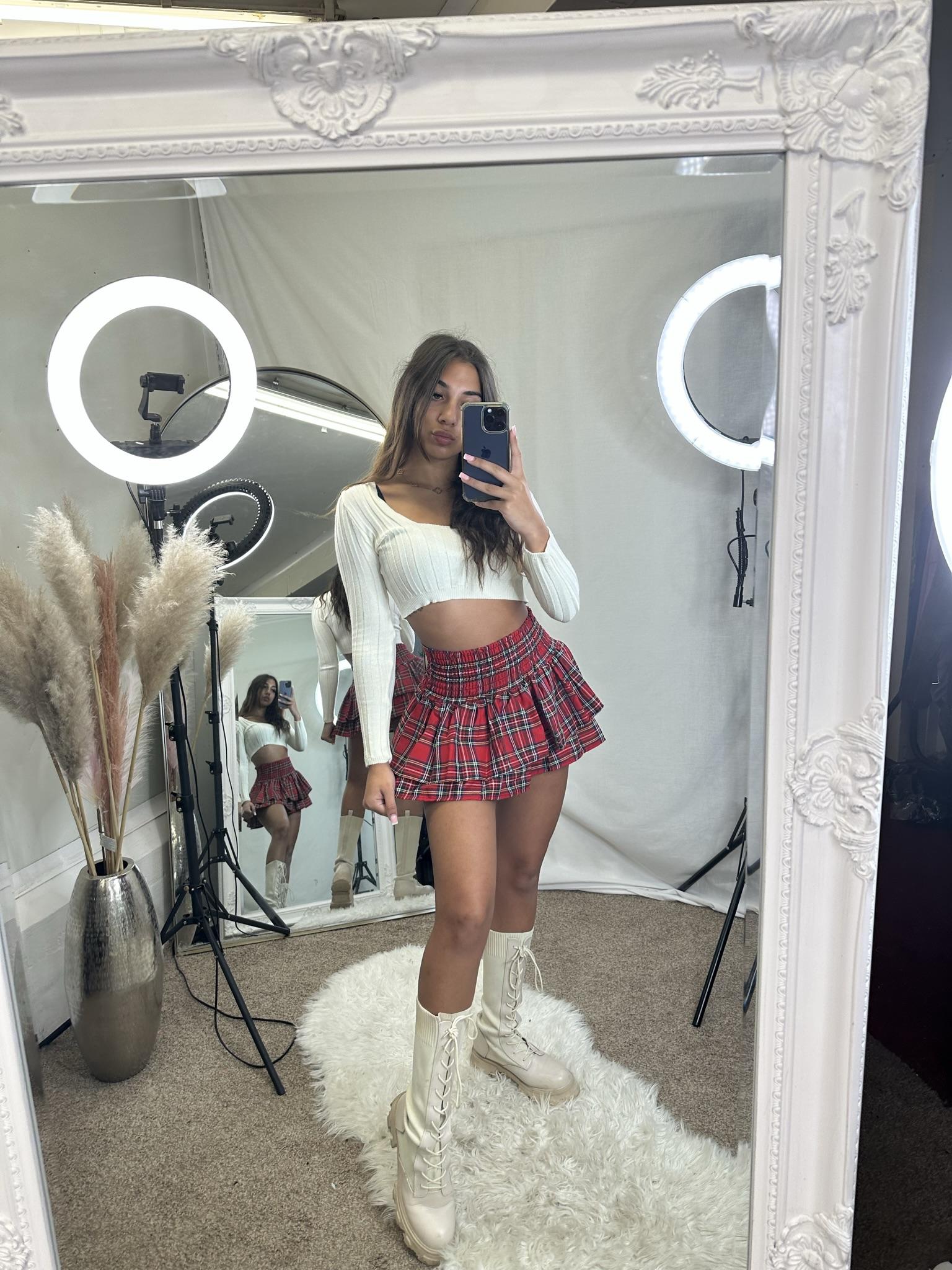 number 3 womans Frilled hem Ra Ra high waist skirts