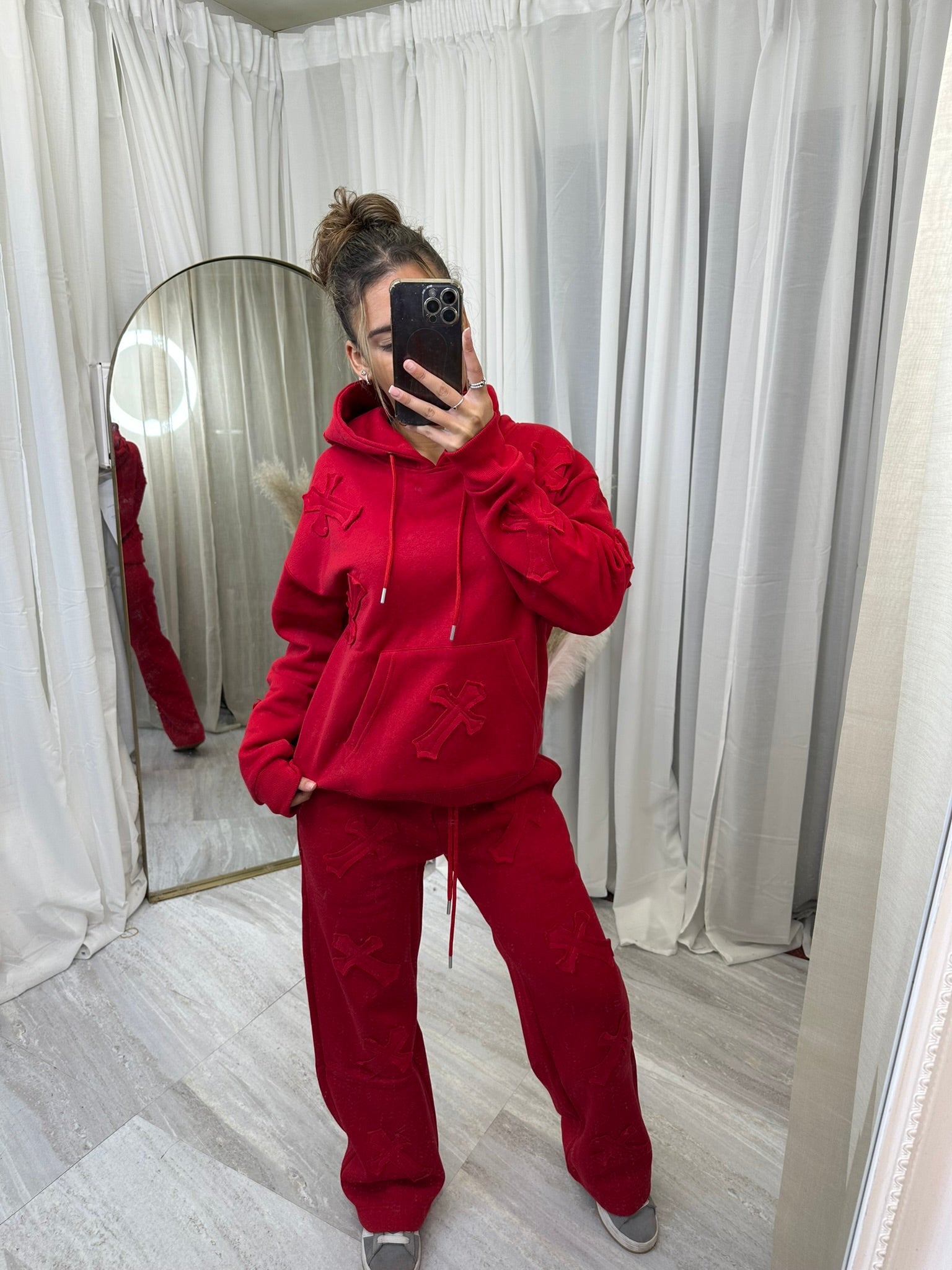 Oversized wide leg cross tracksuit