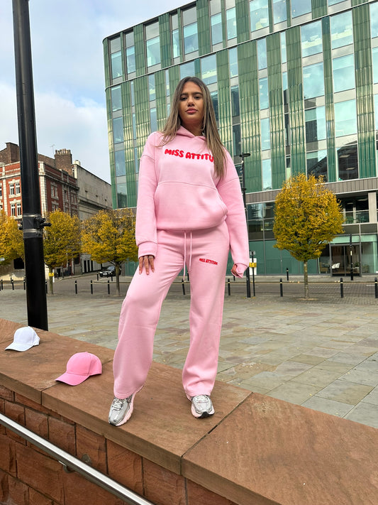 Hooded miss a tracksuit with Wide Leg Bottoms