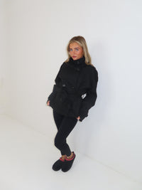 Jessica buttoned belted long sleeved womens jacket