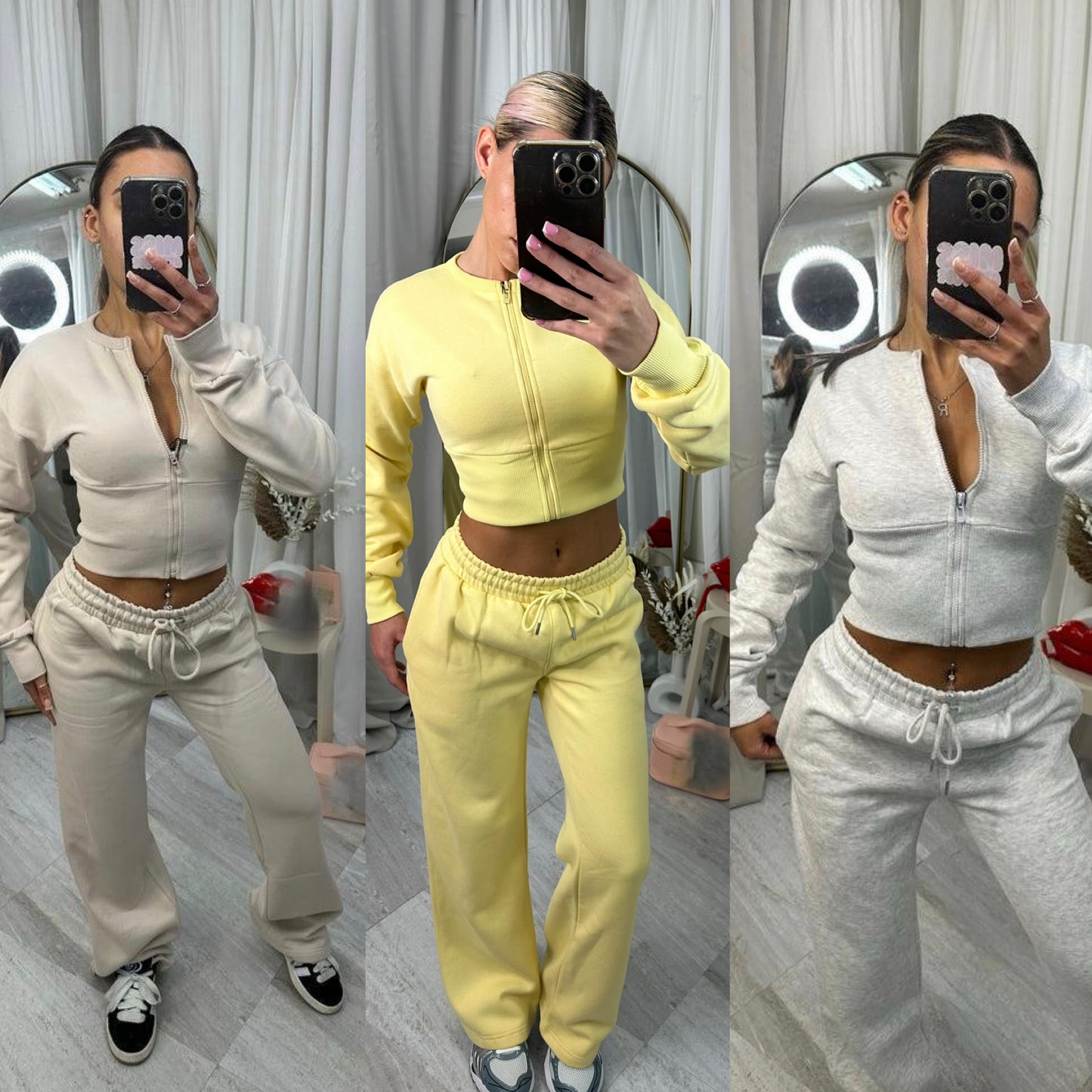 Wide leg zipped tracksuit