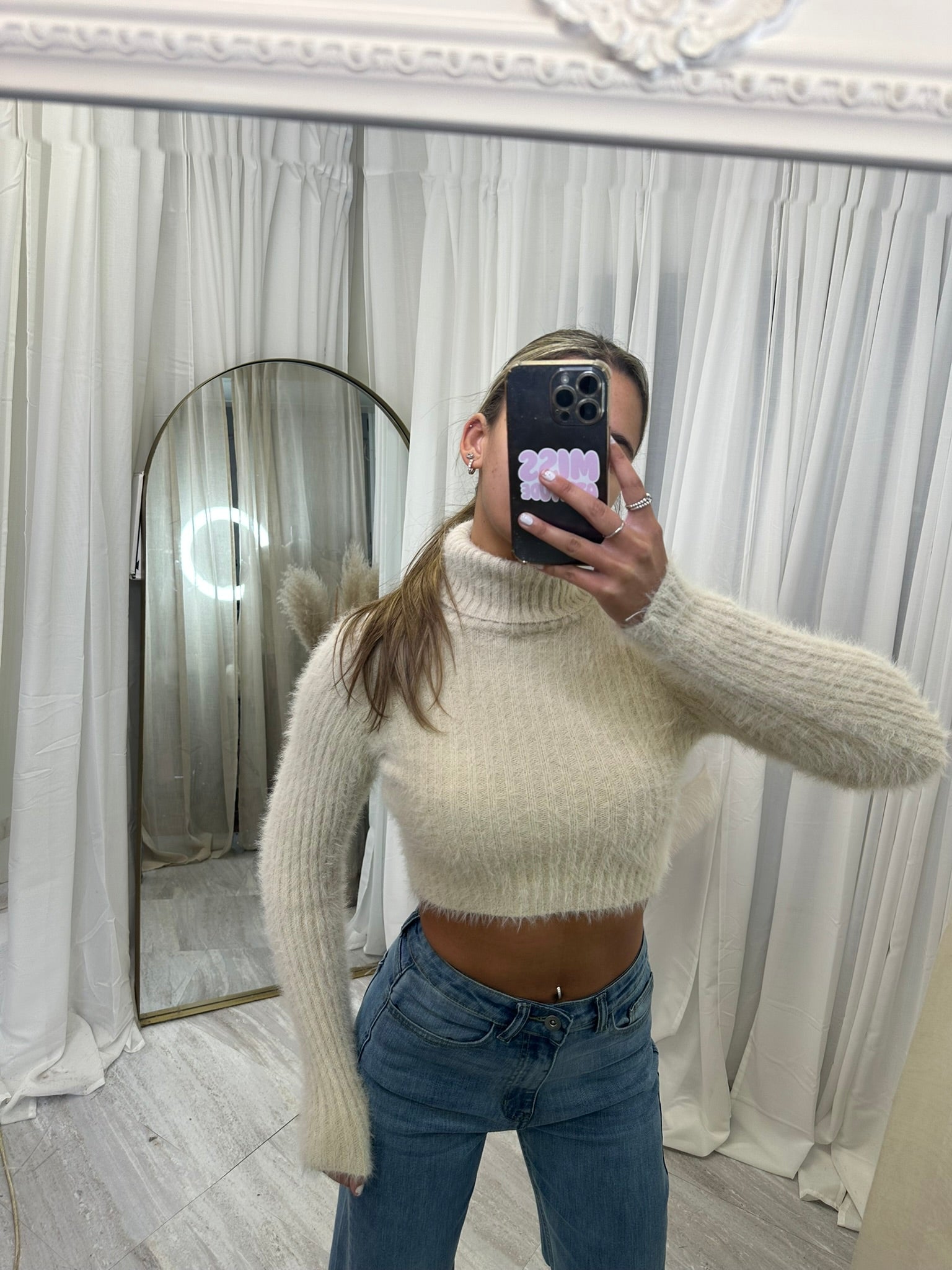 Rollneck cropped jumper