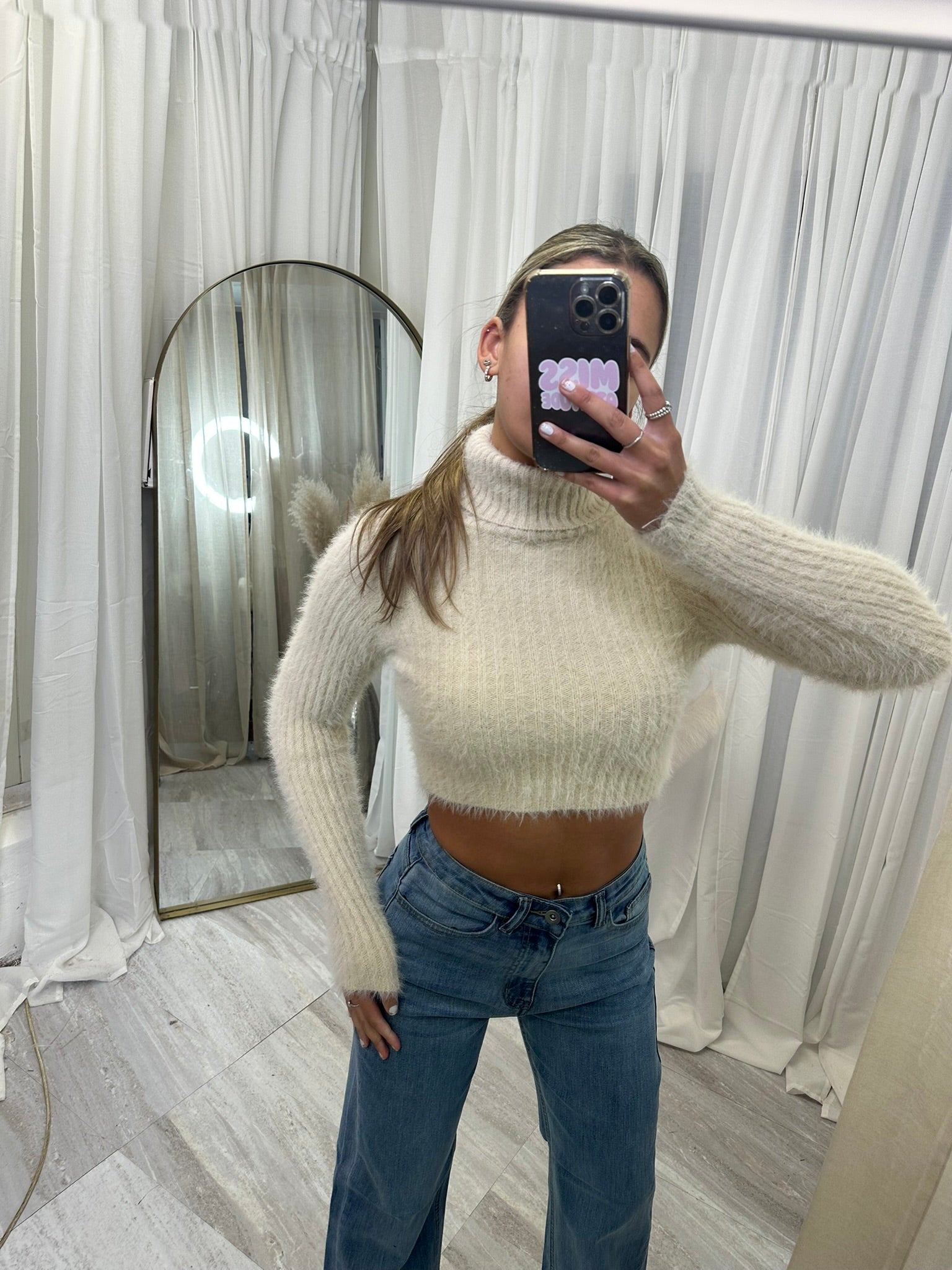 Rollneck cropped jumper