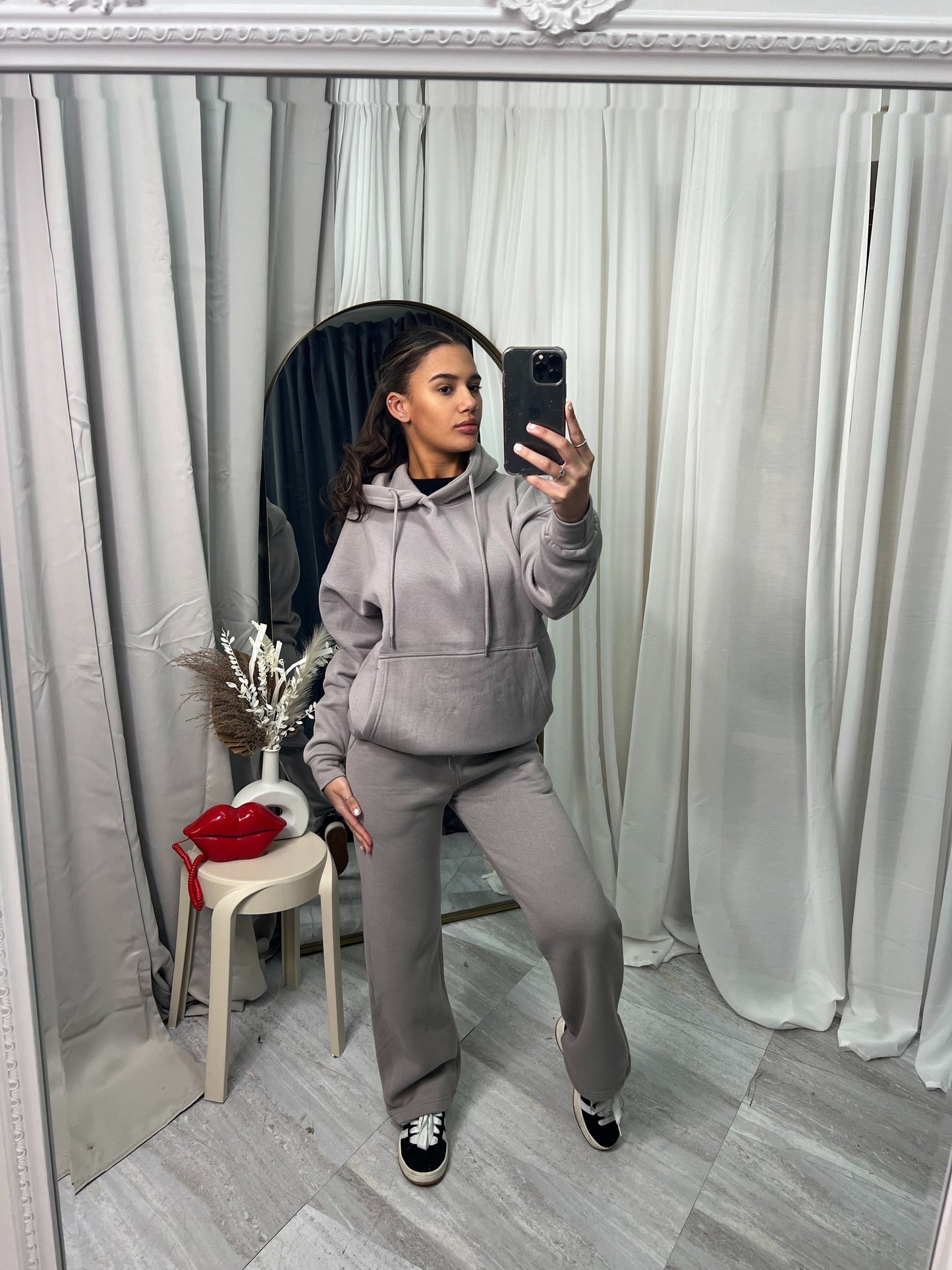 Wide leg hooded tracksuit with front pocket