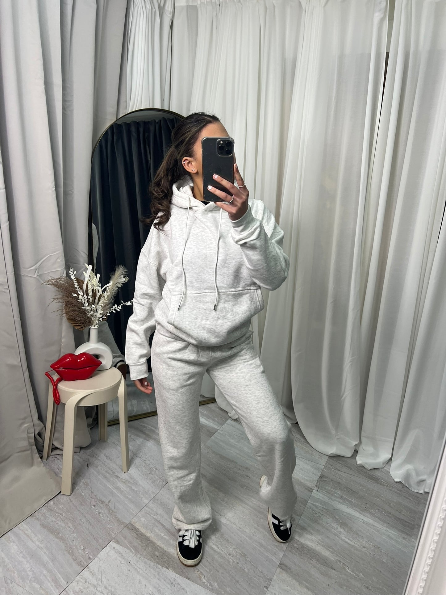 Wide leg hooded tracksuit with front pocket