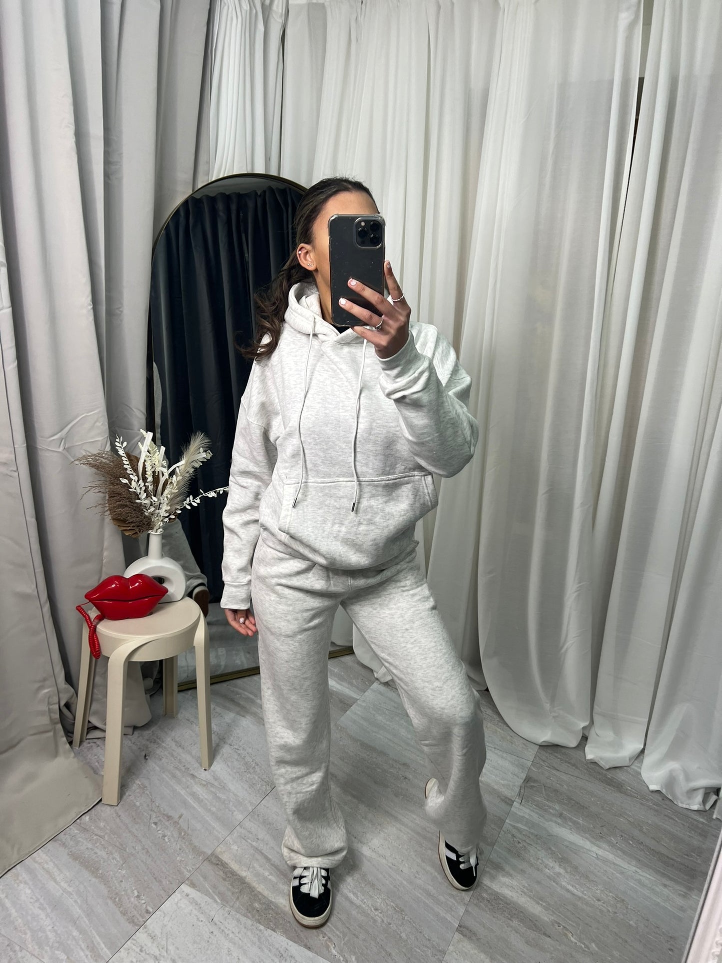 Wide leg hooded tracksuit with front pocket