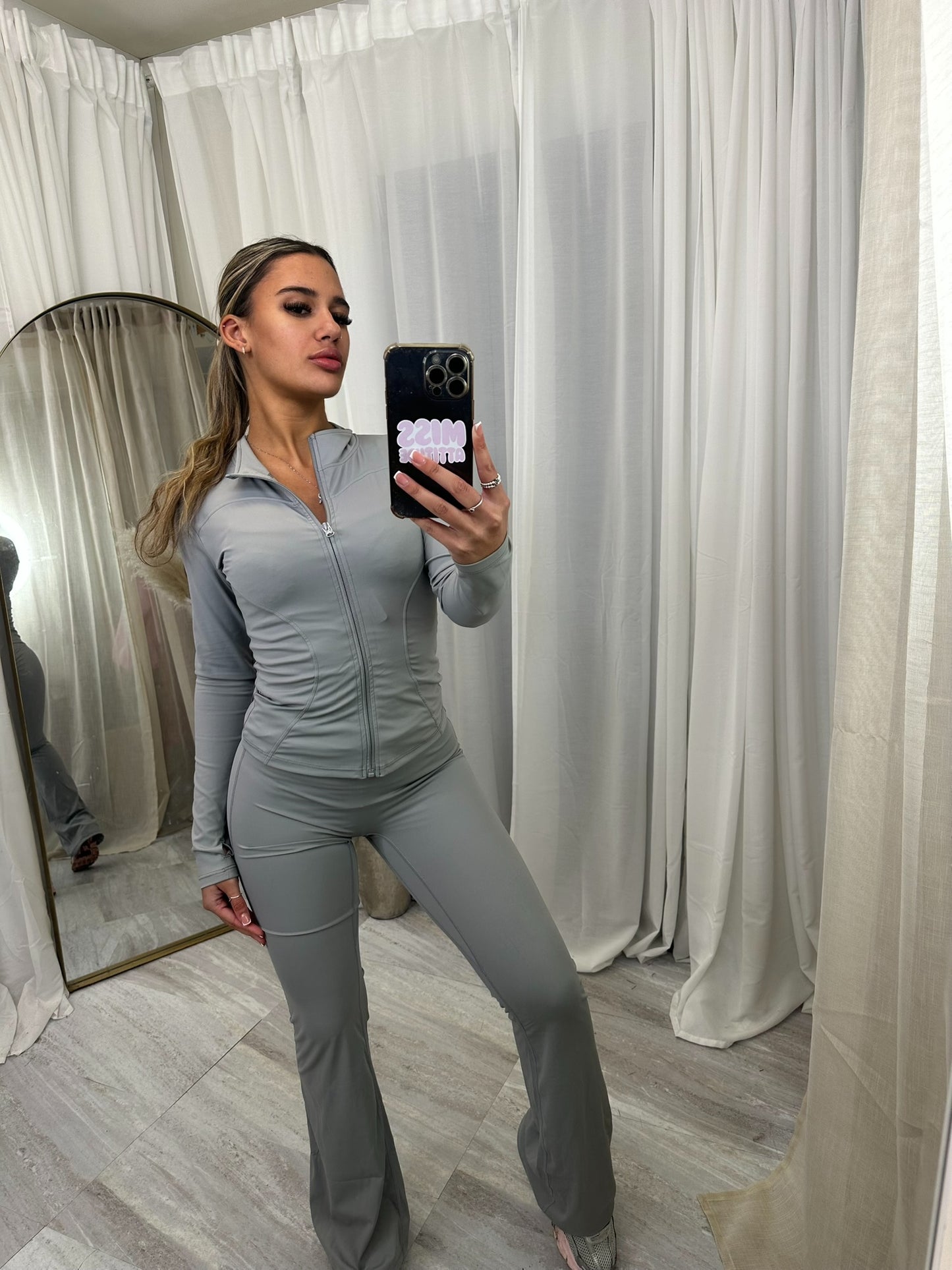 SCULPT gym jacket and scrunch bum flares 3361