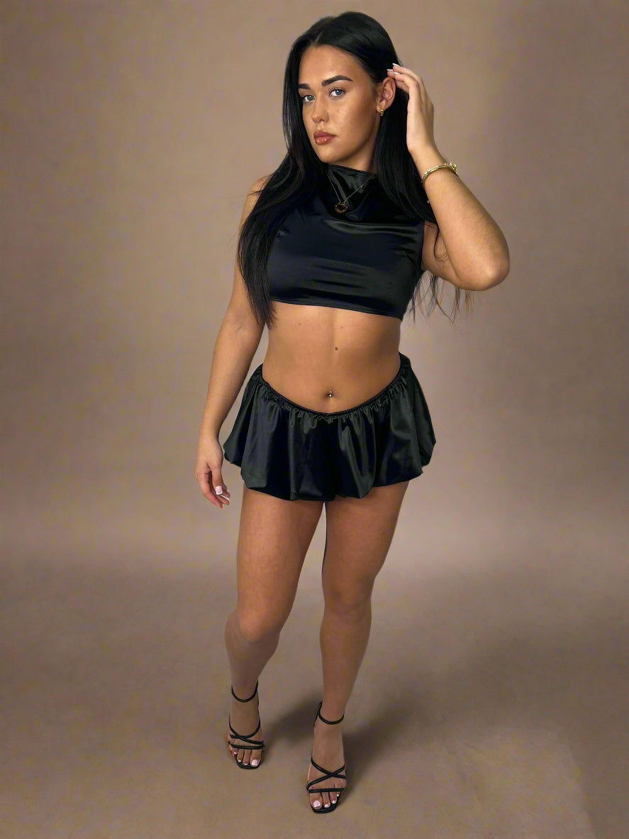 Puff ball skirt and sleeveless top