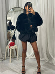 Faux fur long sleeved coat