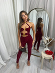 Gold detail cut out jumpsuit