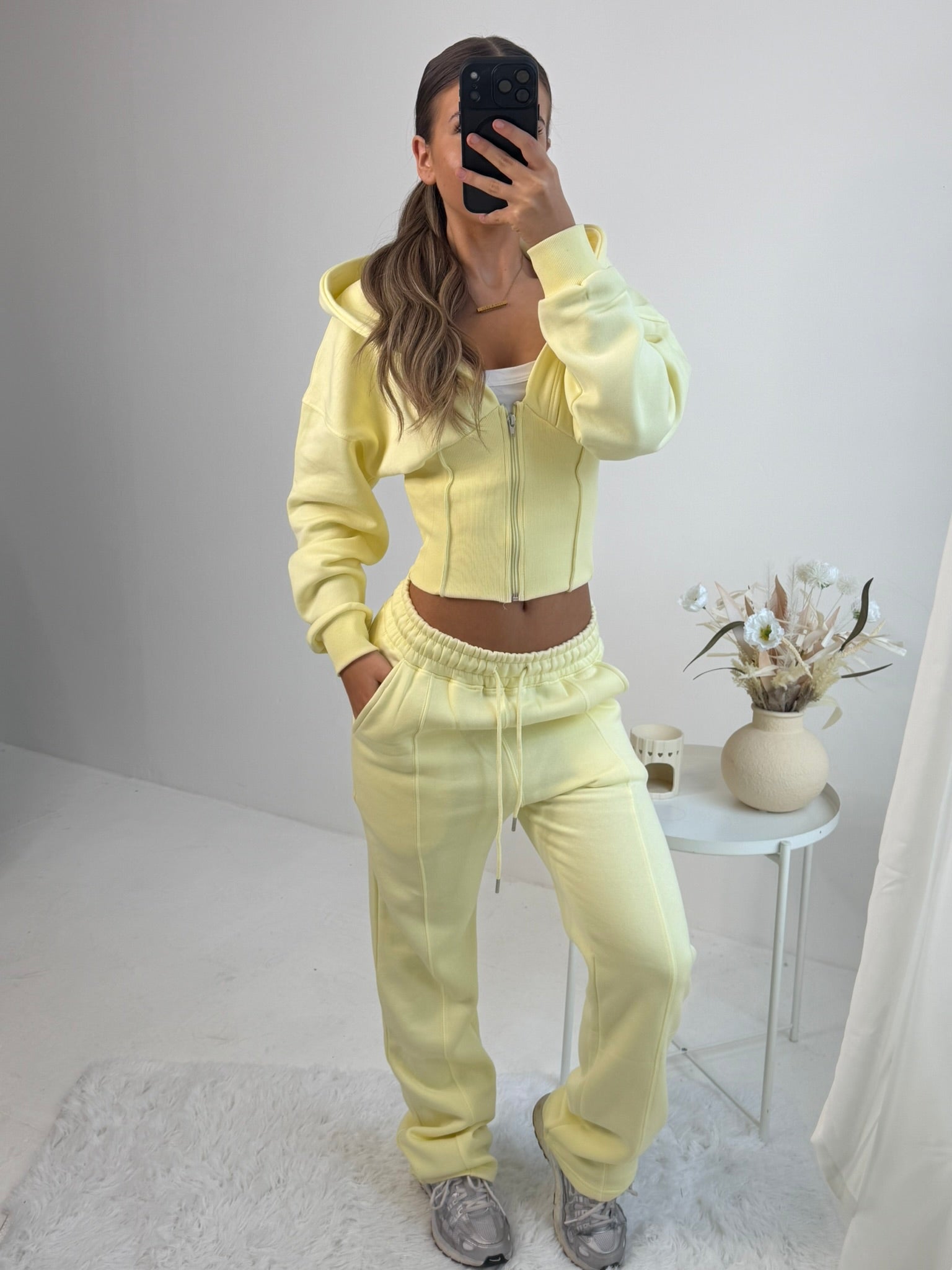 Wide leg hooded compression tracksuit