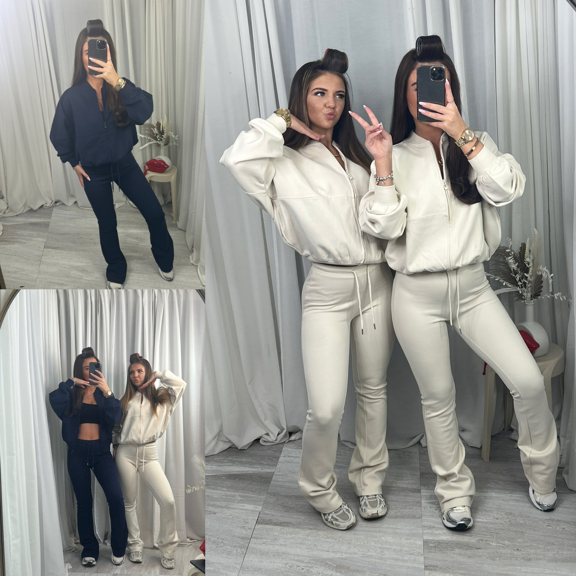 Ella flared bomber jacket and flared bottoms set.