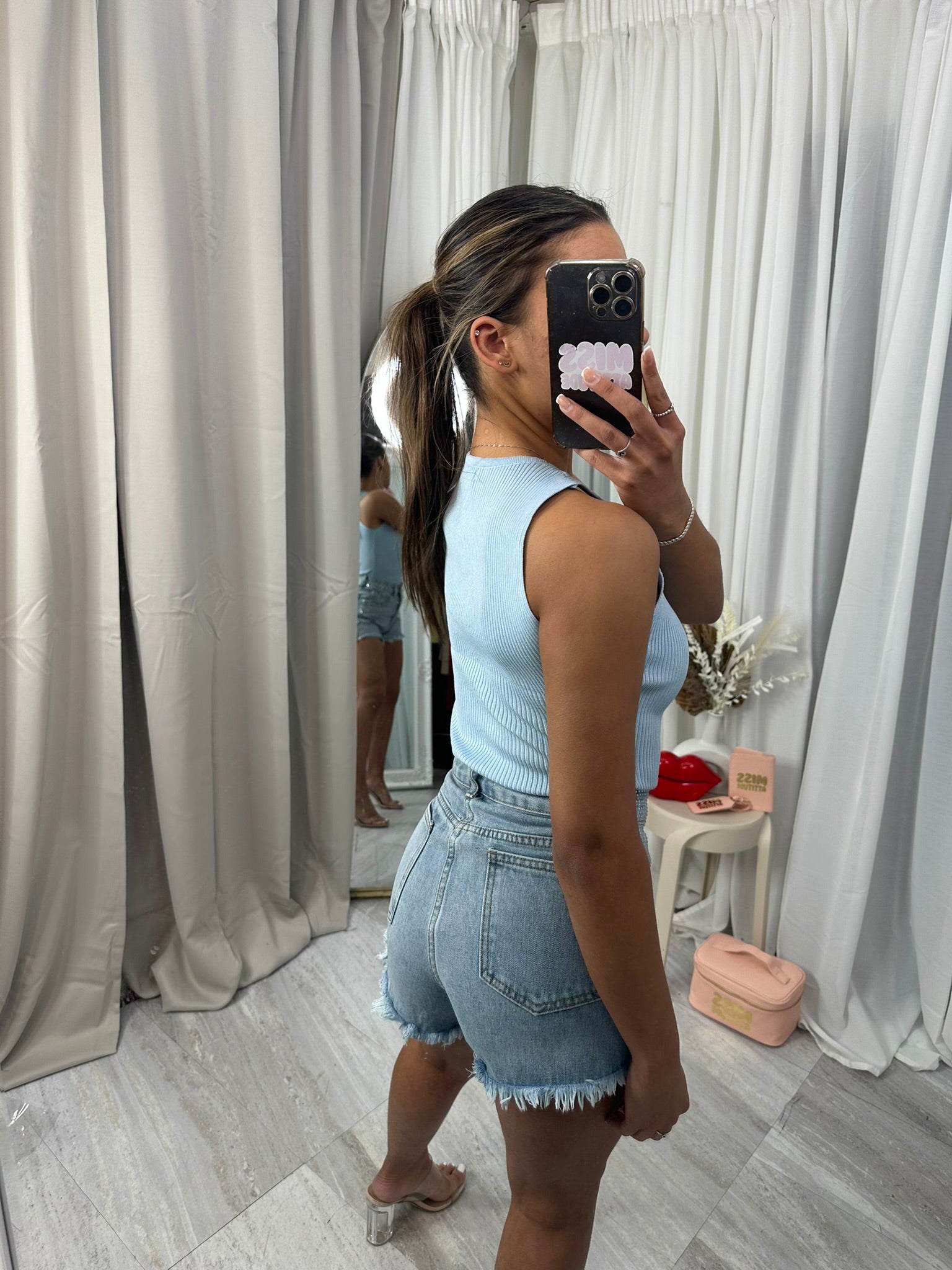 Diamante stretchy shorts