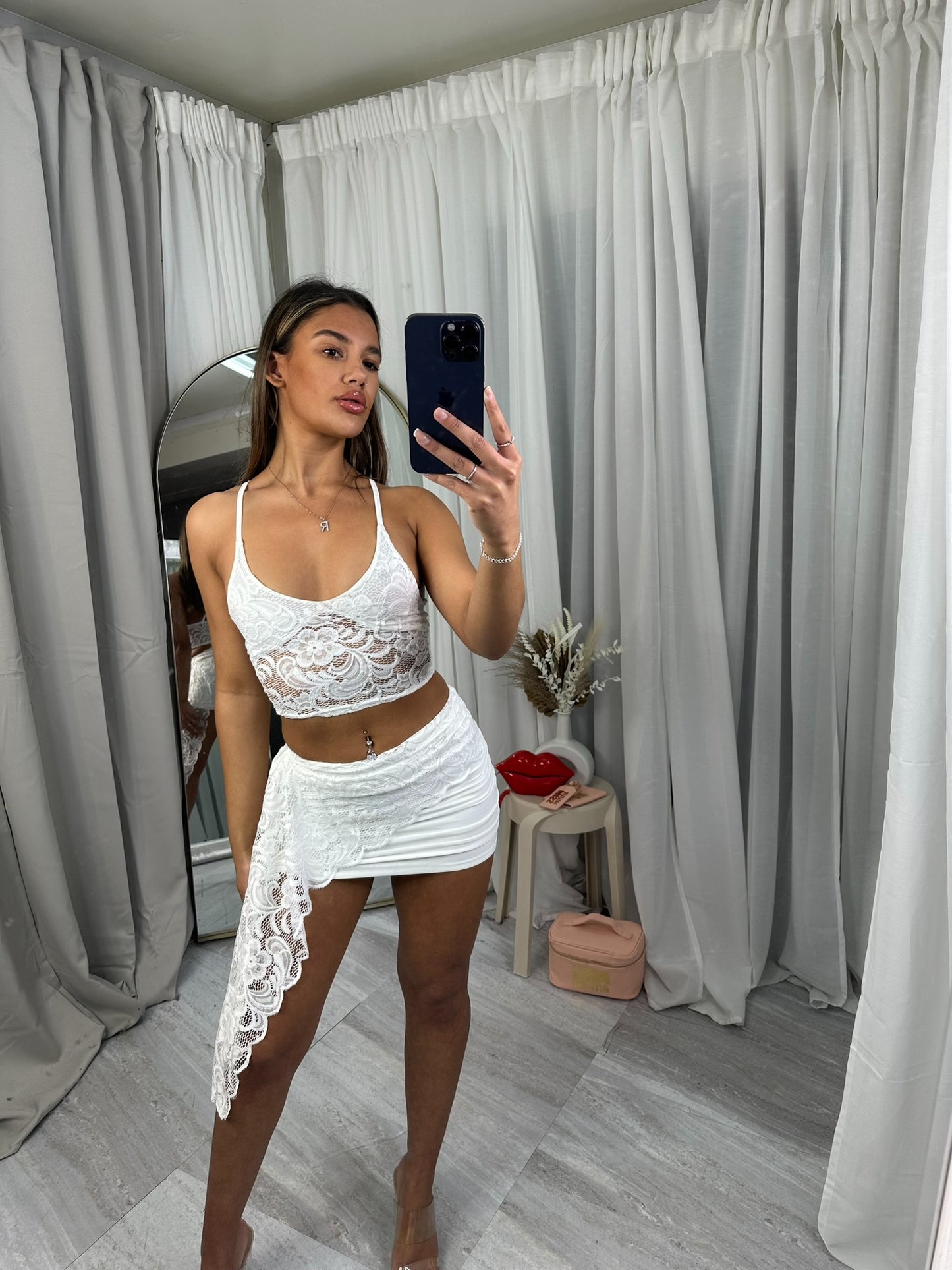 Lily lace drape wrap co ord 3142