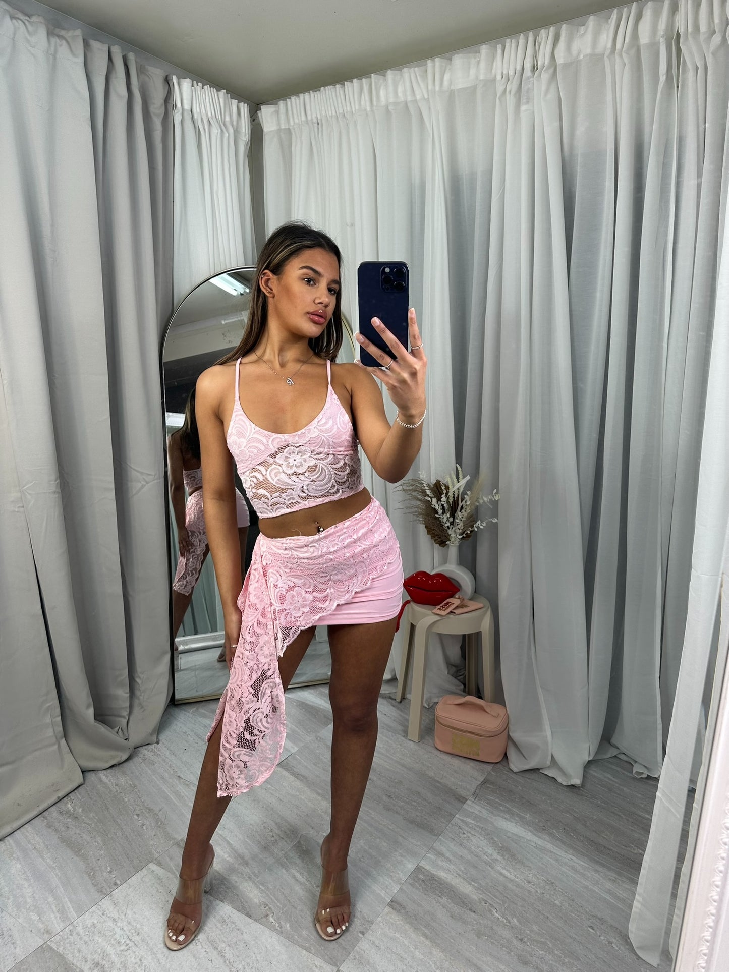 Lily lace drape wrap co ord 3142