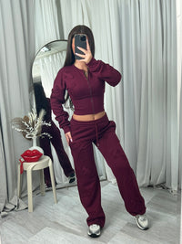 Cross detail compression cropped tracksuit
