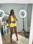 Cora halter neck top and ruched shorts
