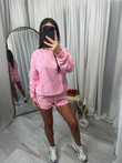 Sweat shirt and shorts set with cross detail